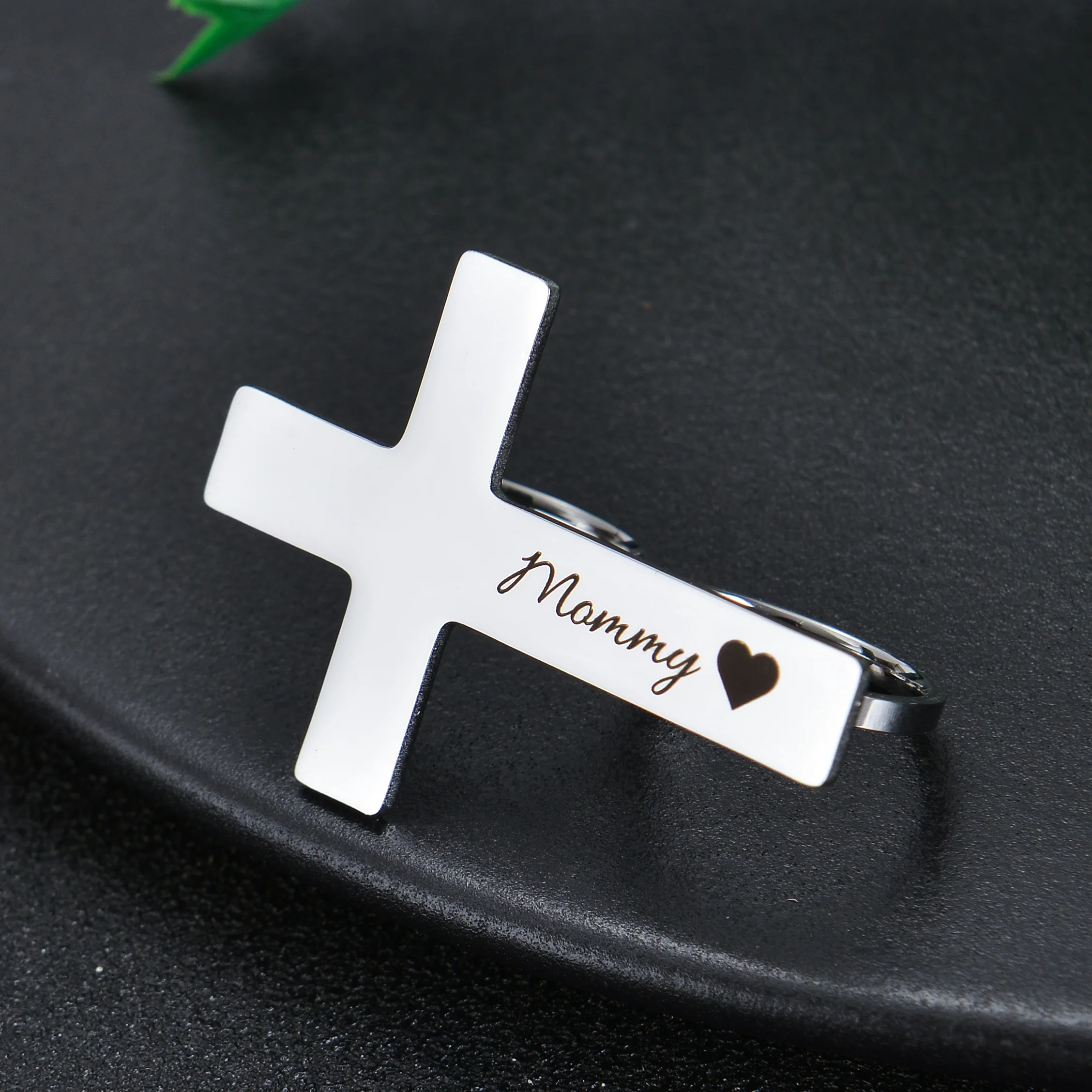 Personalized Name Two Finger Cross Ring - Image 3