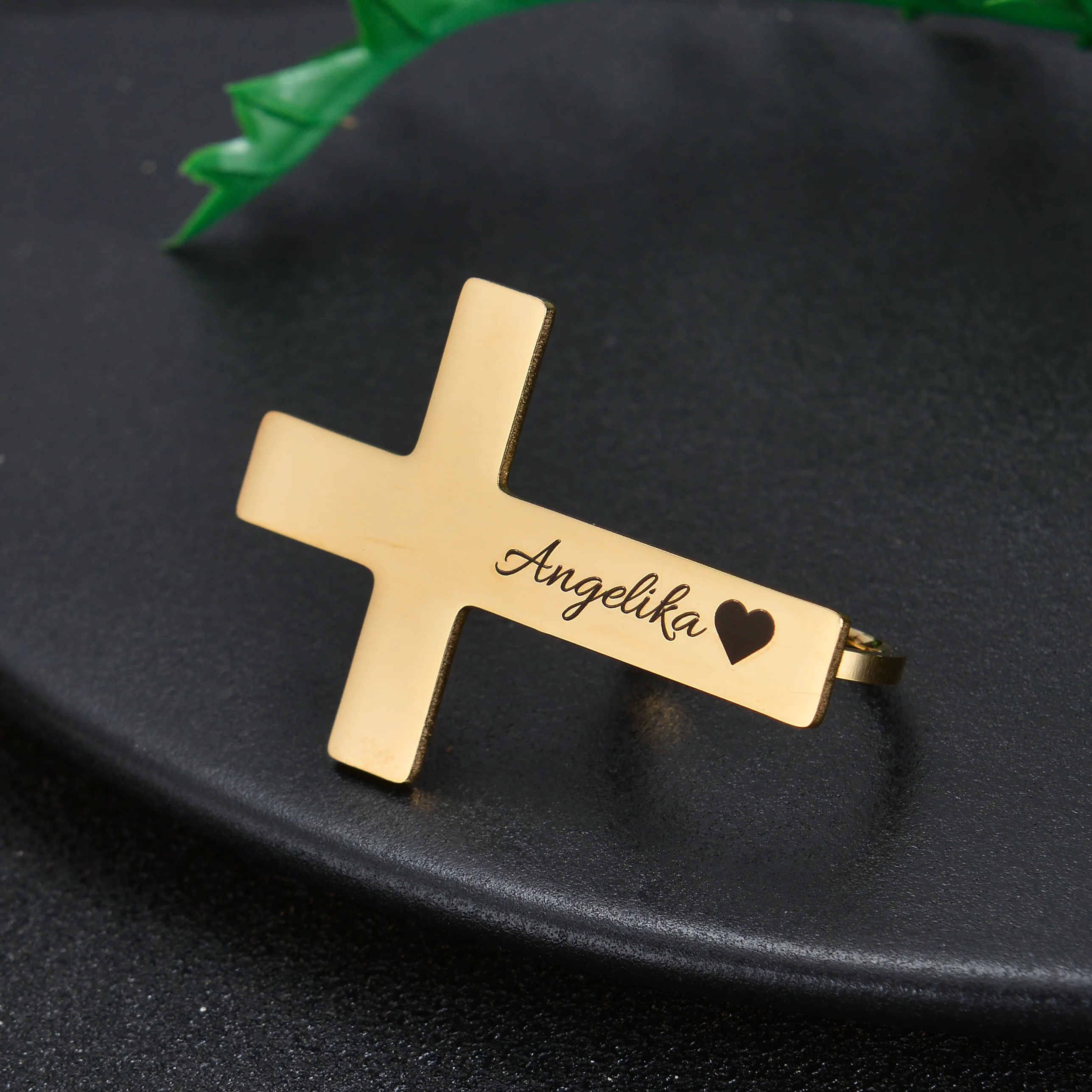 Personalized Name Two Finger Cross Ring - Image 5