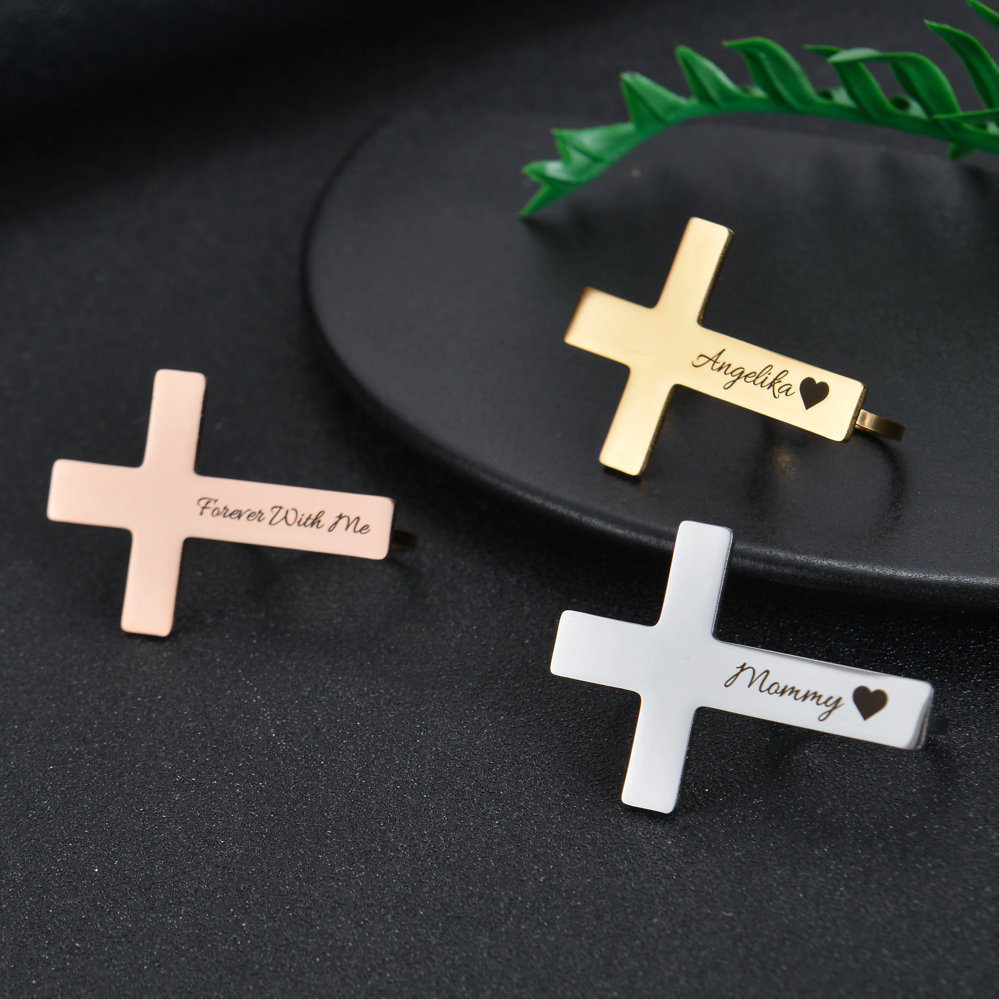 Personalized Name Two Finger Cross Ring - Image 6