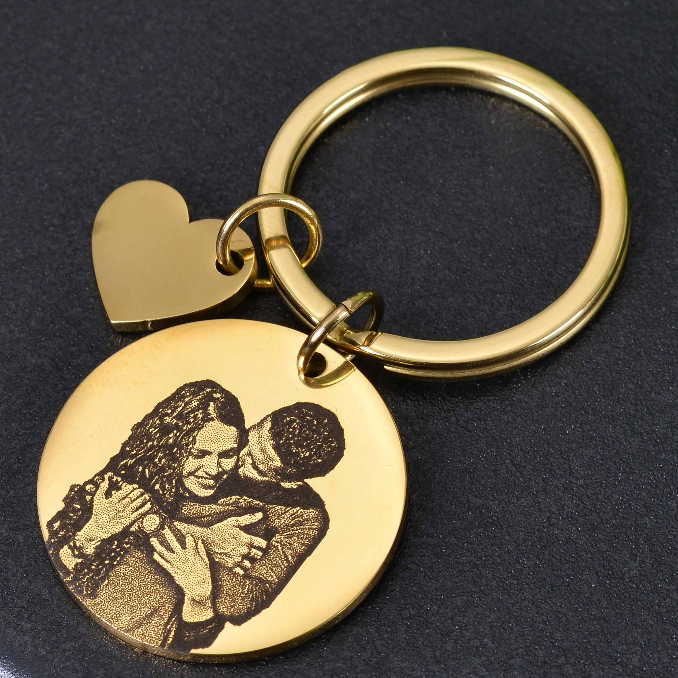 Personalized Photo Engraved Anniversary Calendar Keychain with Short Text - Image 4