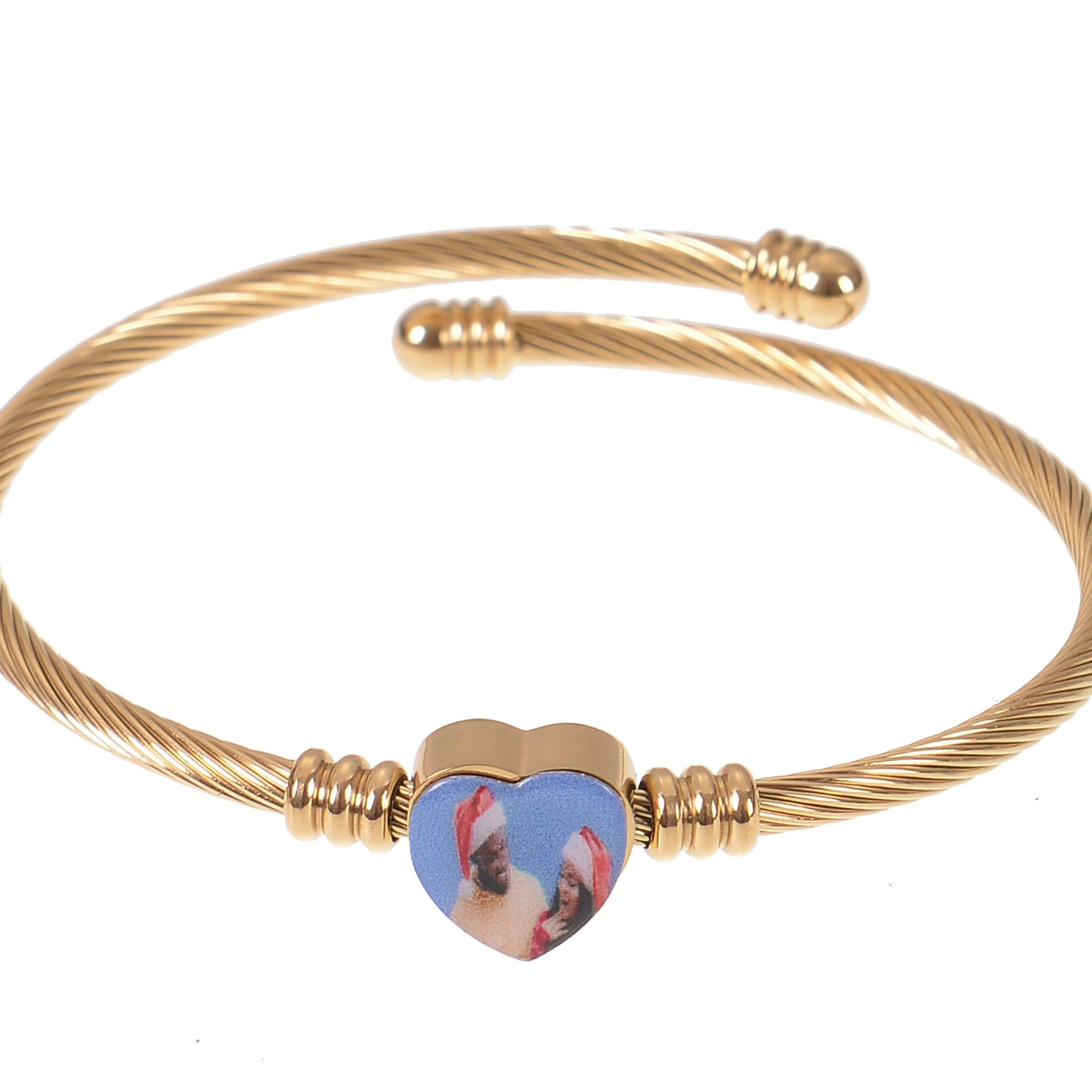 Personalized Heart Photo Bracelets For Women - Image 4