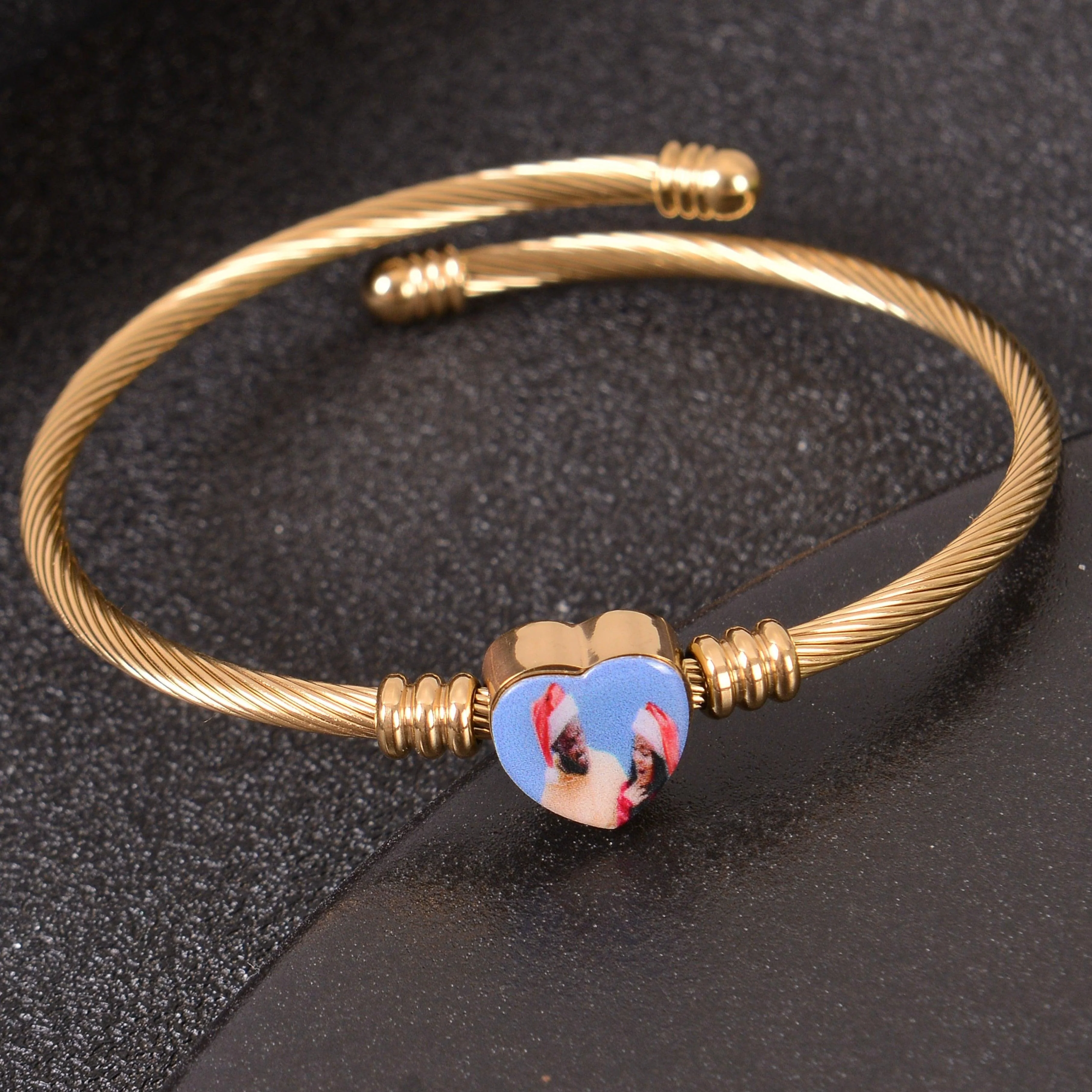 Personalized Heart Photo Bracelets For Women - Image 5