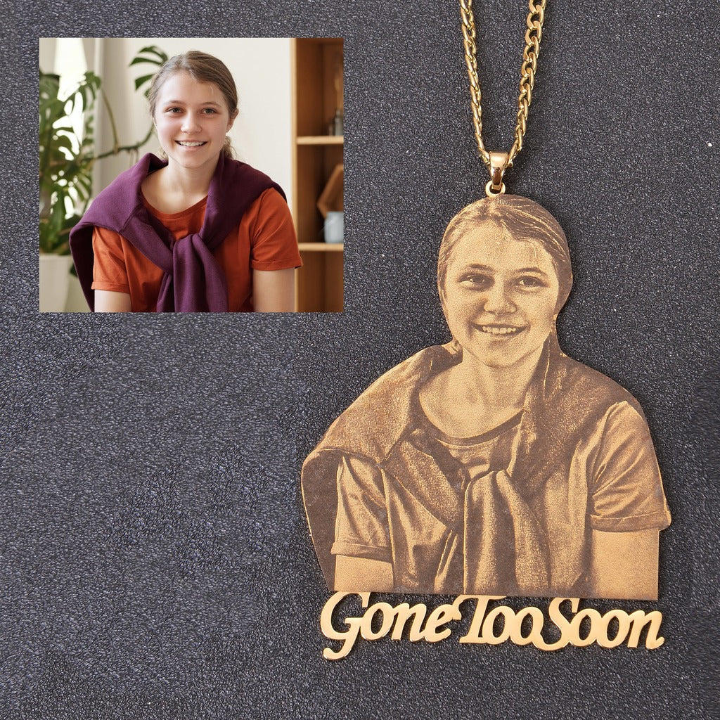 Custom Photo Engraved Pendant Necklace - Image 10
