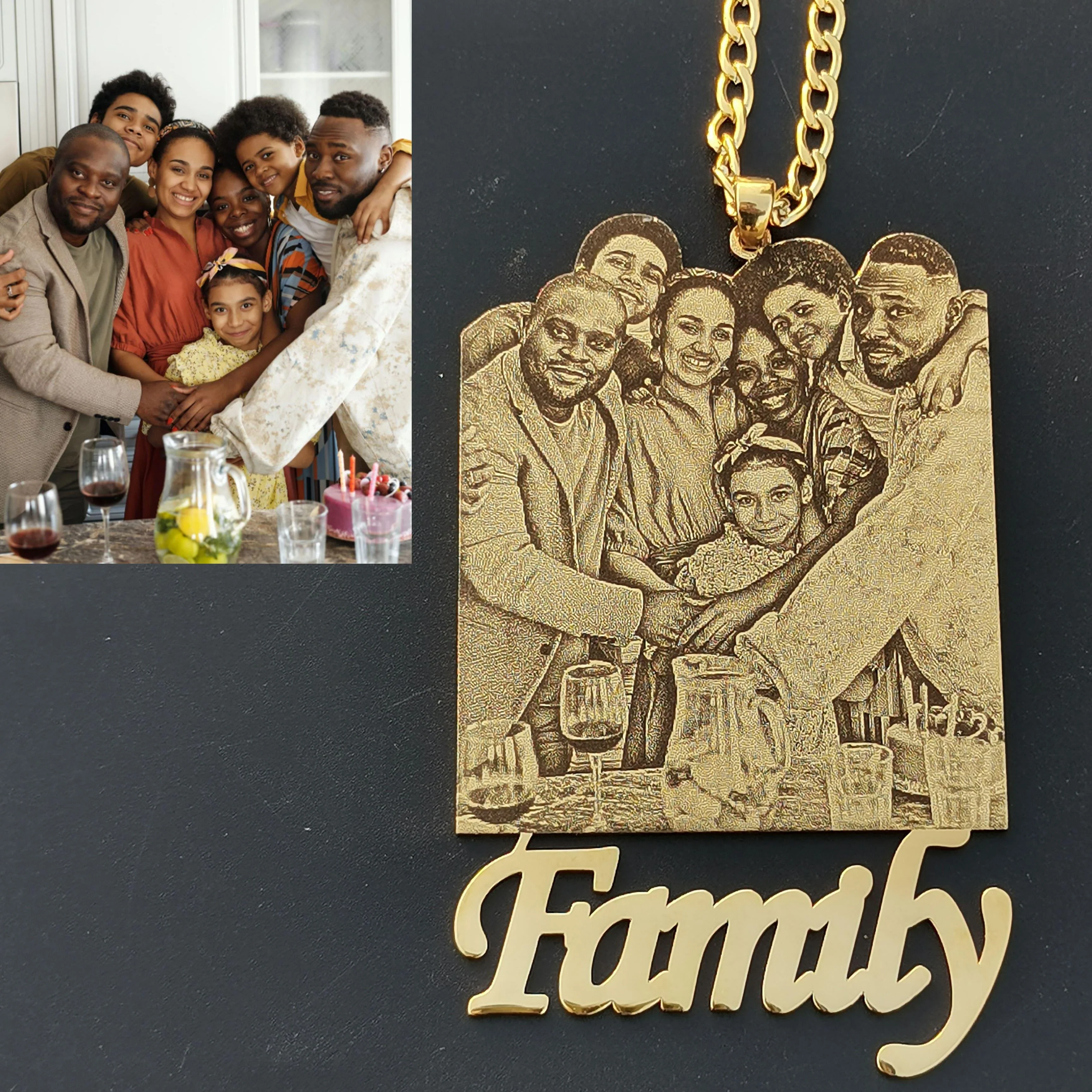Custom Photo Engraved Pendant Necklace - Image 15