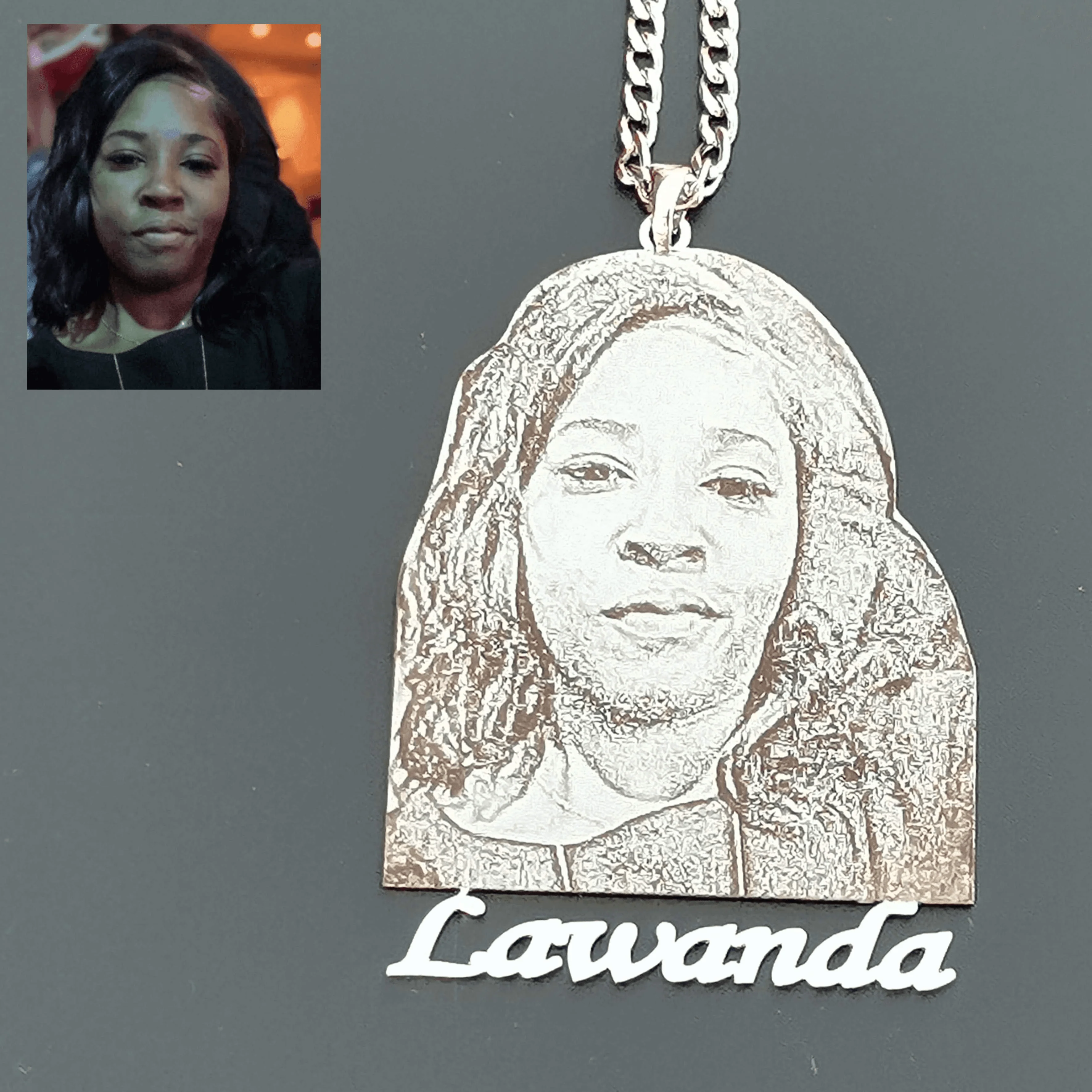 Custom Photo Engraved Pendant Necklace - Image 21