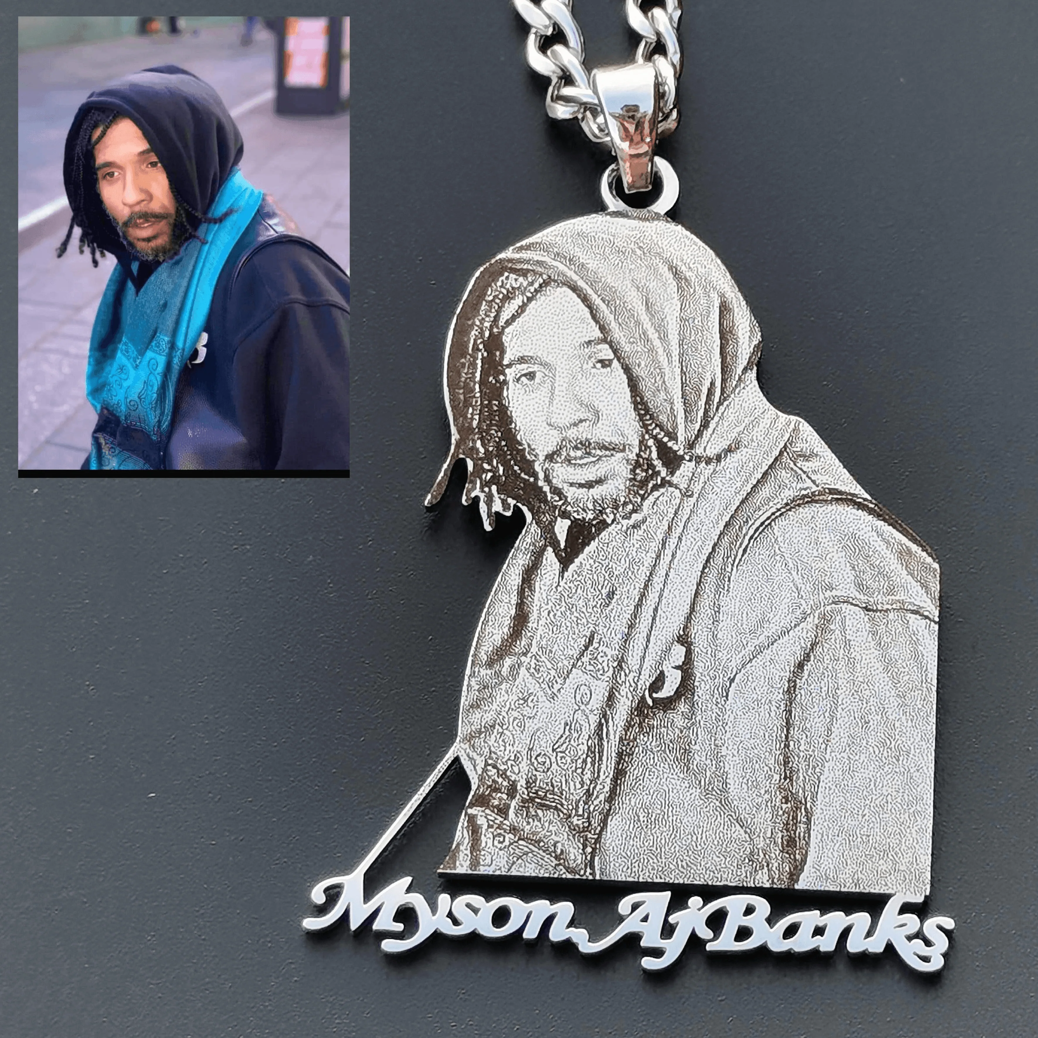 Custom Photo Engraved Pendant Necklace - Image 30