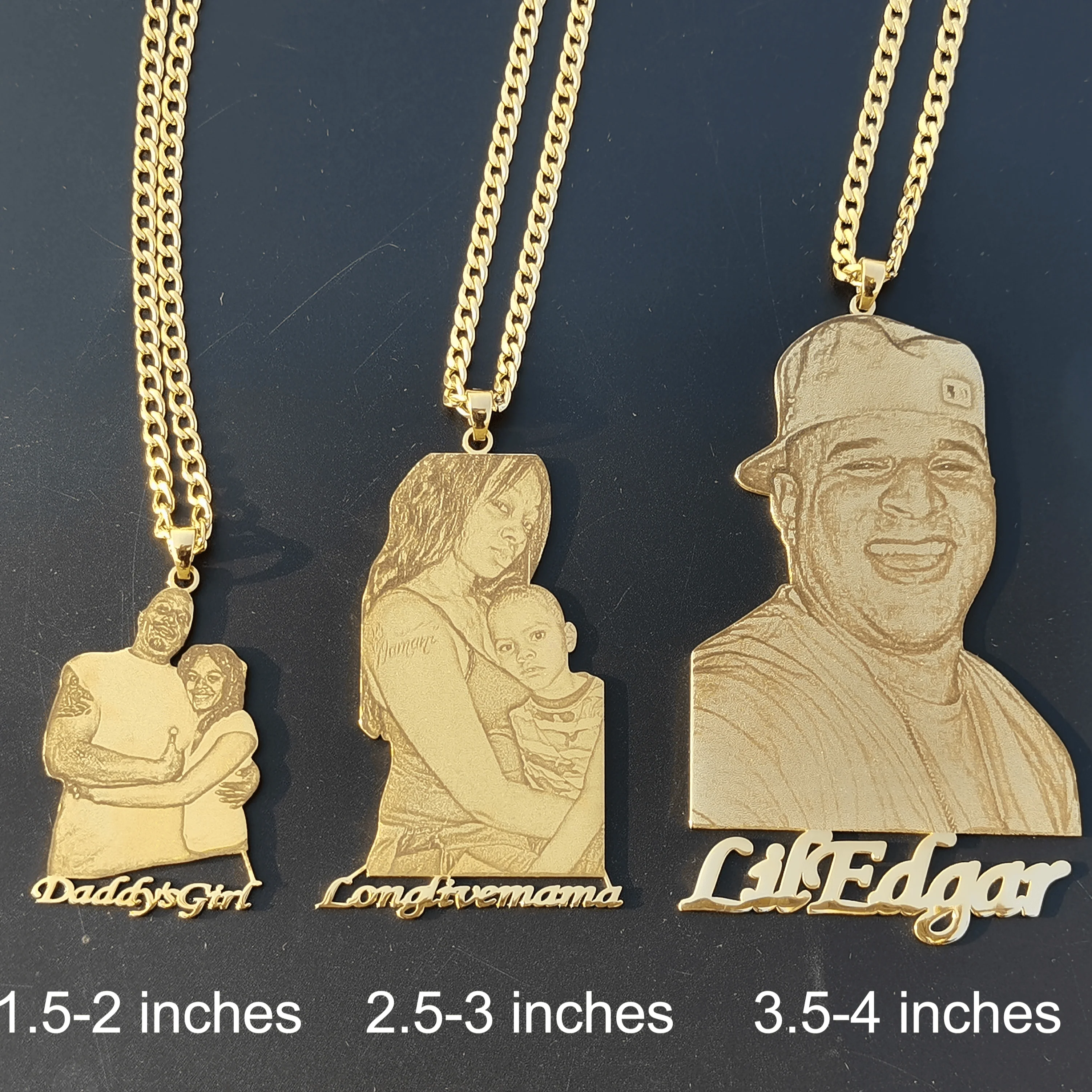 Custom Photo Engraved Pendant Necklace - Image 4