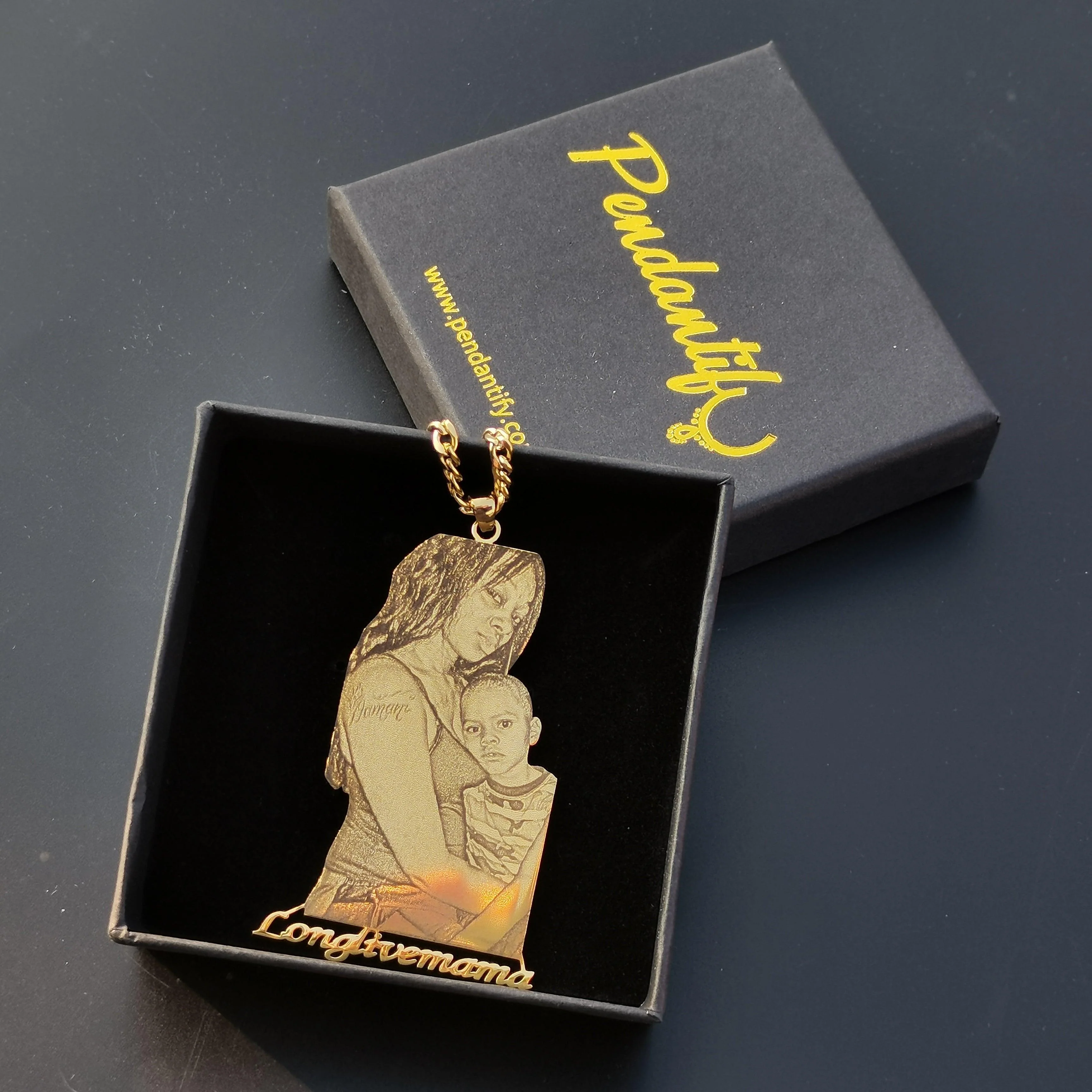 Custom Photo Engraved Pendant Necklace - Image 41