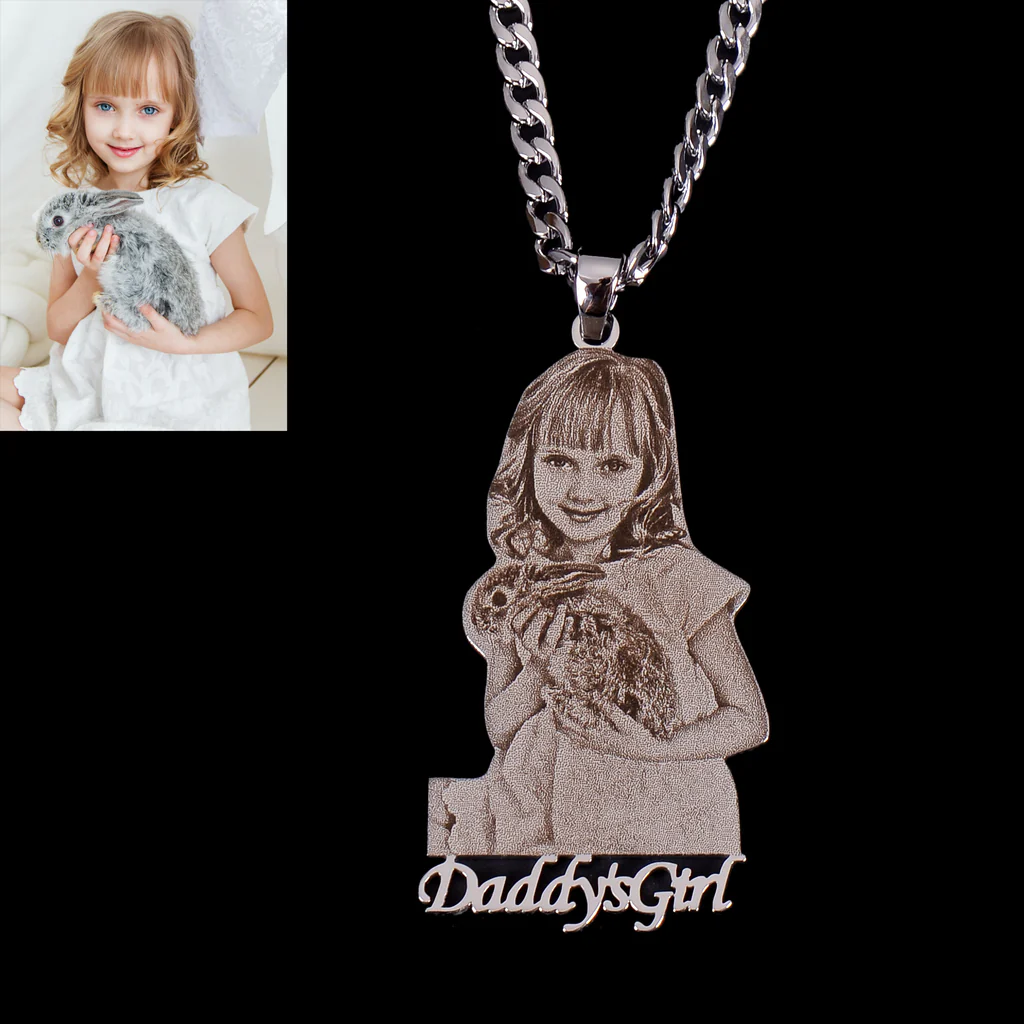 Custom Photo Engraved Pendant Necklace - Image 7
