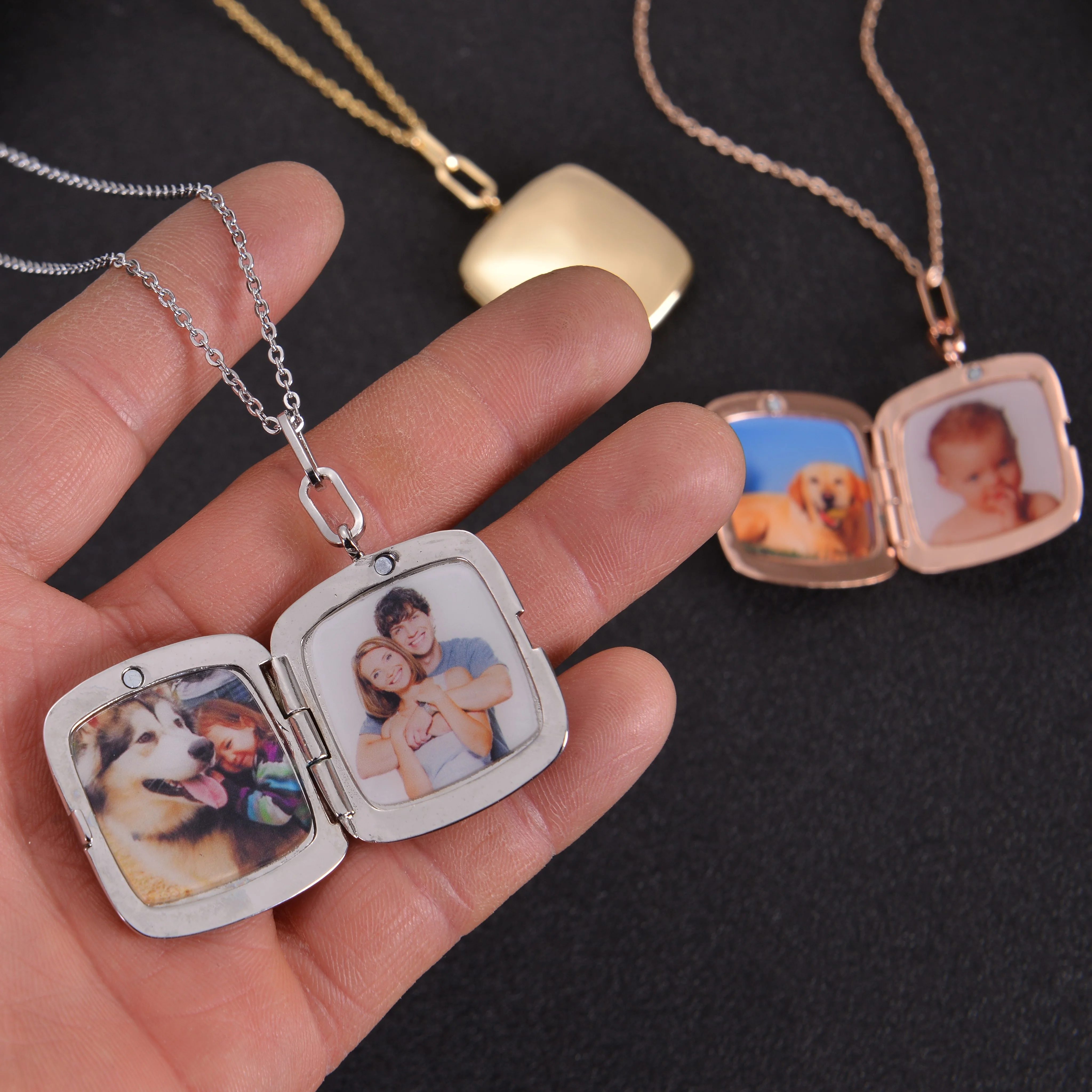Personalized Photo Necklace With Two Pictures - Image 7