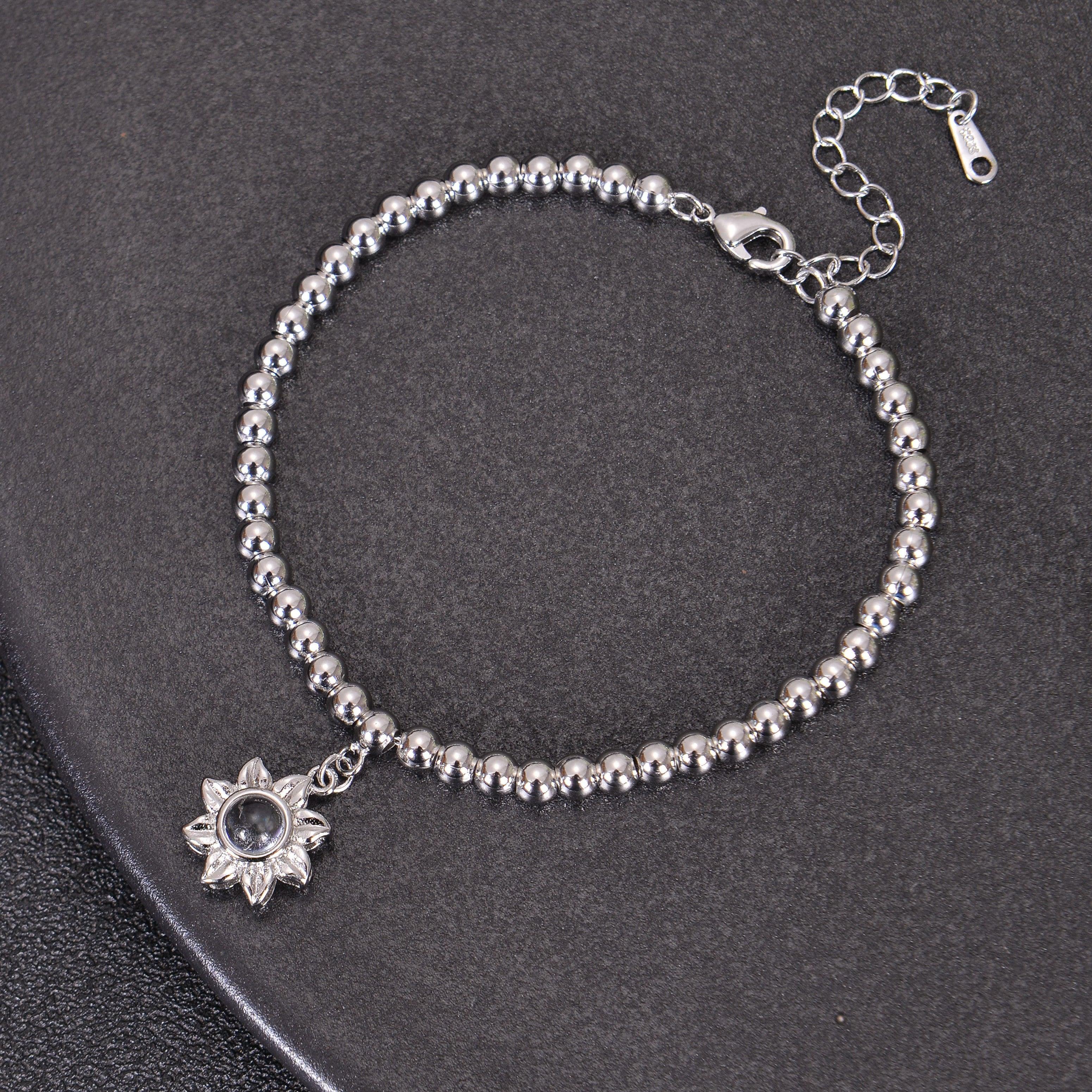 Personalized Photo Projection Sunflower Bracelet - Image 3