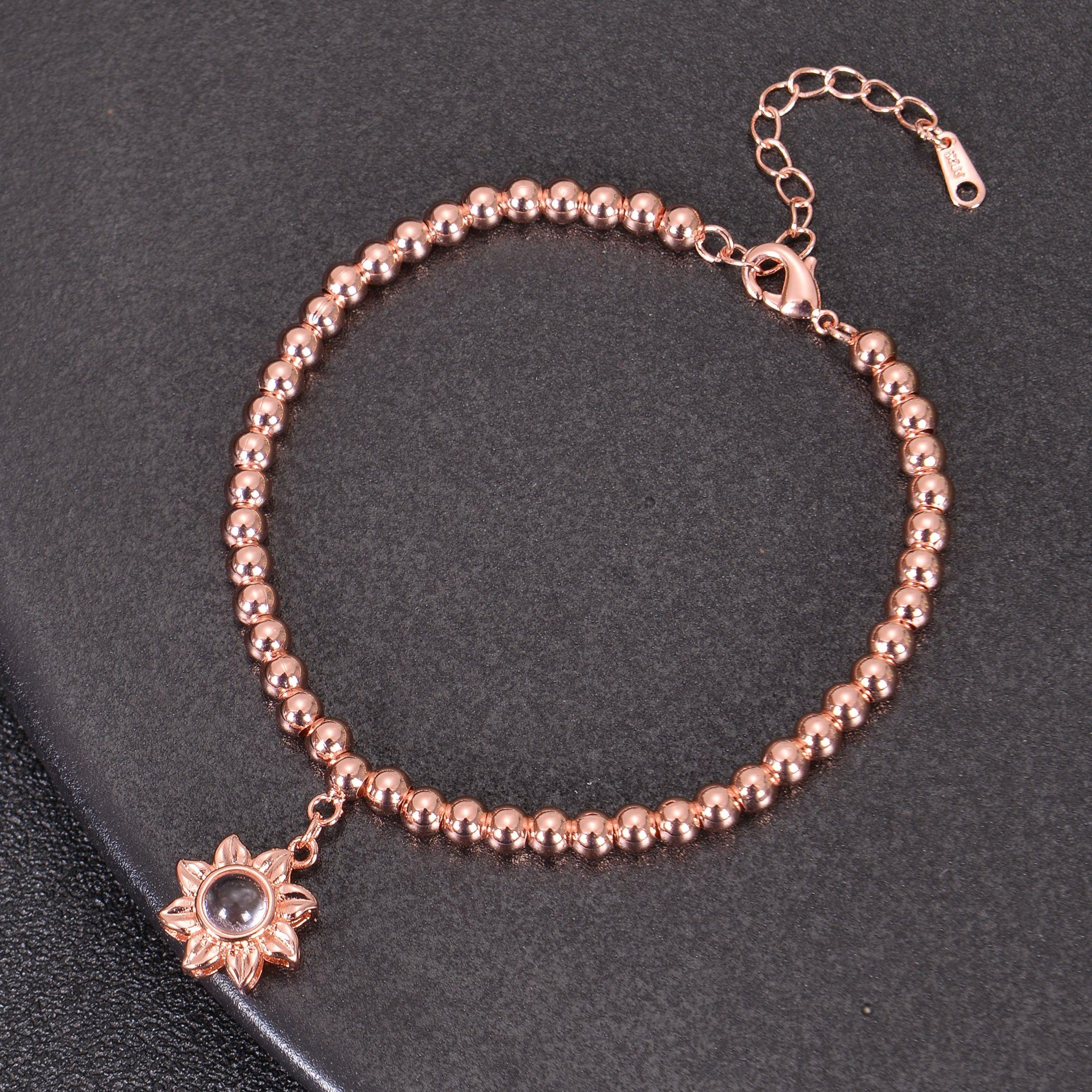 Personalized Photo Projection Sunflower Bracelet - Image 4