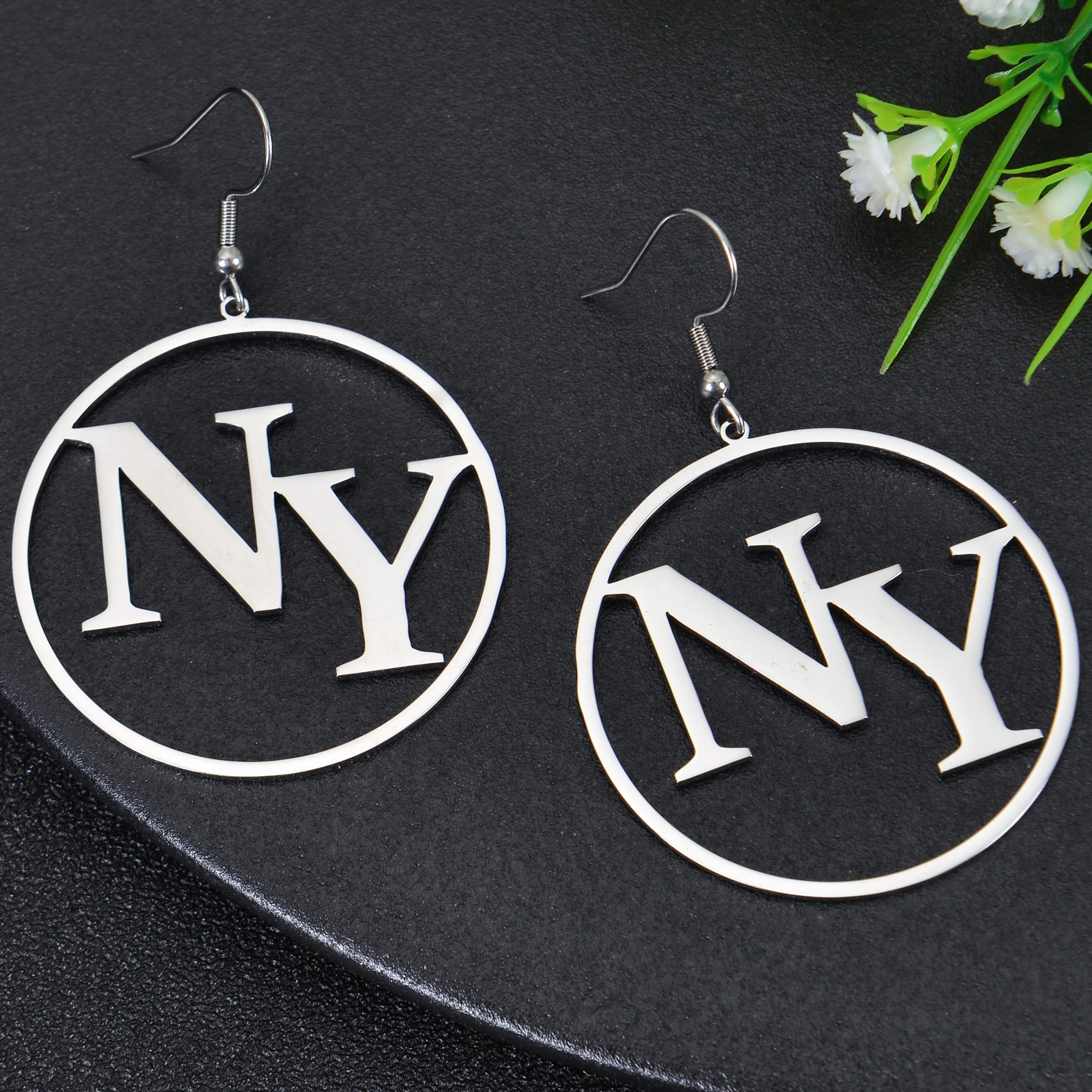 Personalized Round Two Initial Hoop Earrings - Image 3