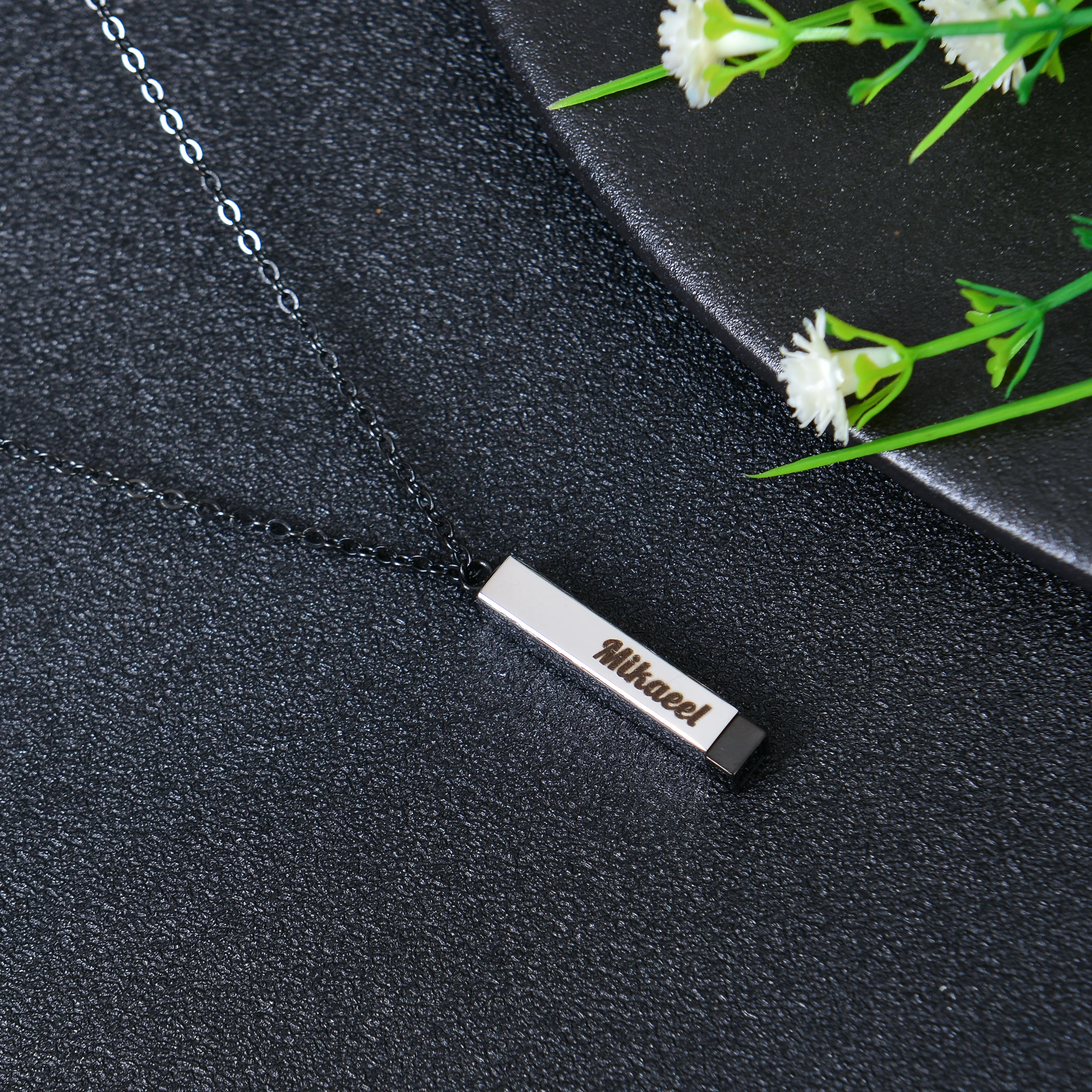 Personalized Sliding Hidden-Message 4-Sided Name Bar Necklace - Image 3