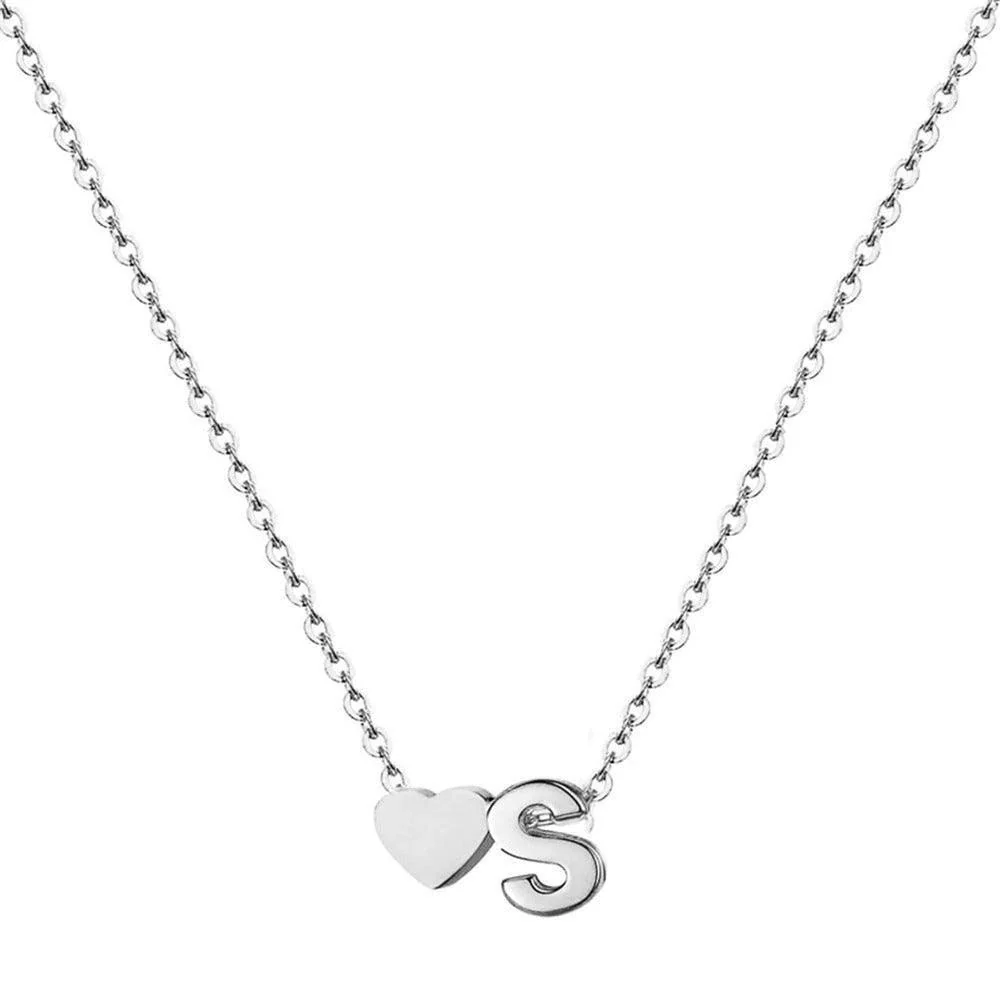 Personalized Small Heart Initial Necklace - Image 4