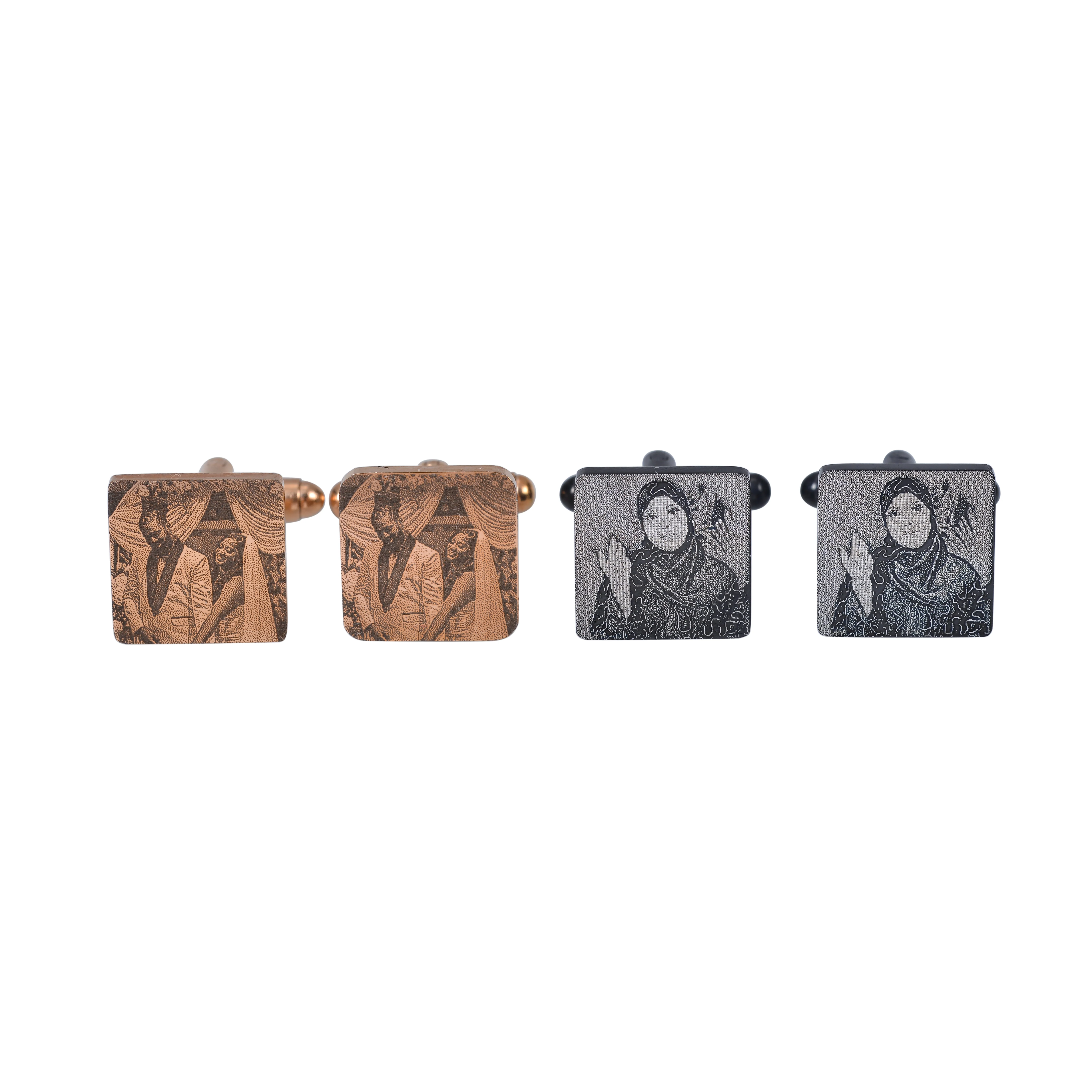 Personalized Square Cufflinks with Picture Engraving - Image 8
