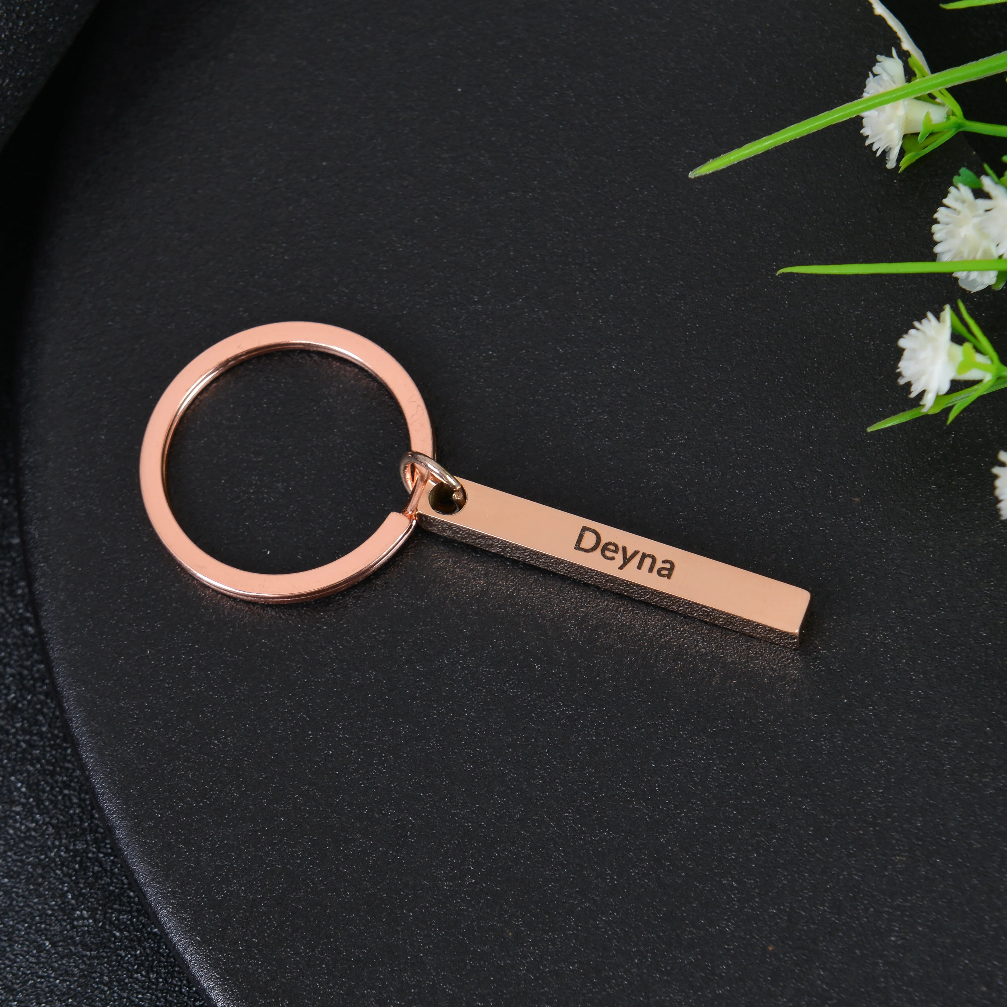 Personalized Vertical Name Bar Keychain - Image 5