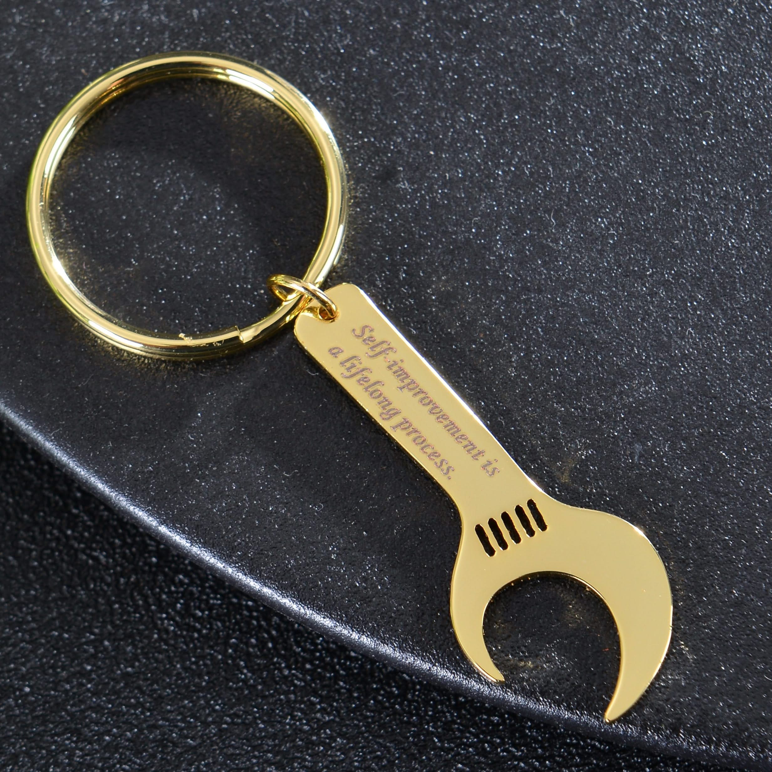 Personalized Wrench Shape Bottle Opener Keychain with Short Text - Image 4