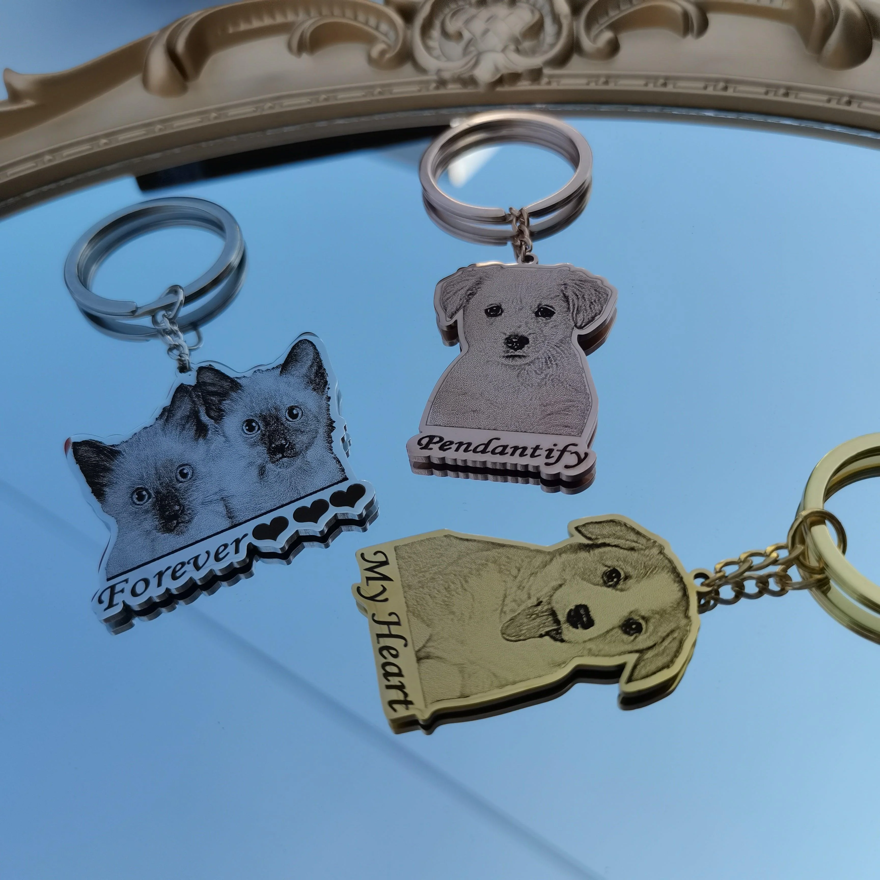 Custom Photo Engraved Pet Keychain - Image 14