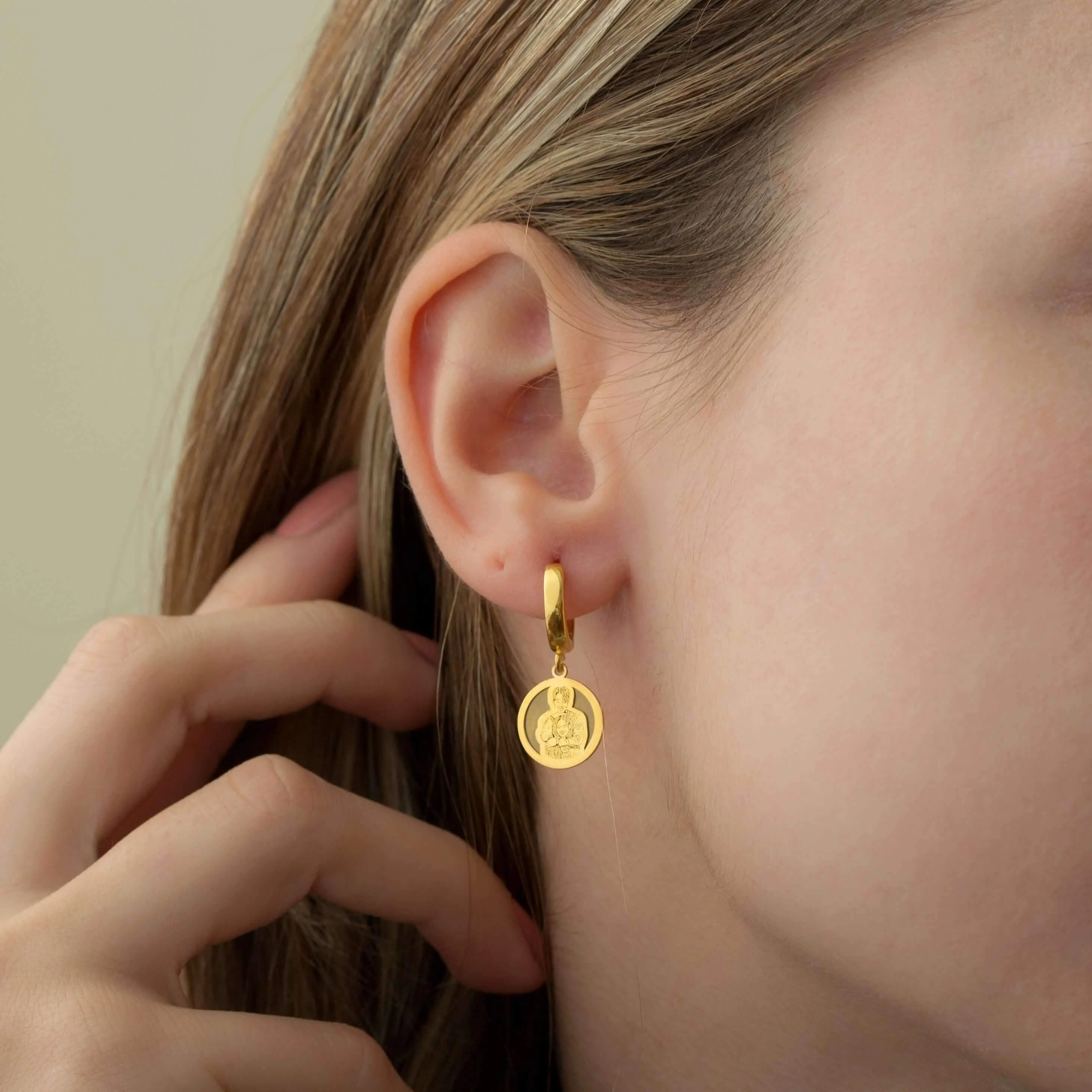 Photo Engraved Dangle Earrings - Image 6
