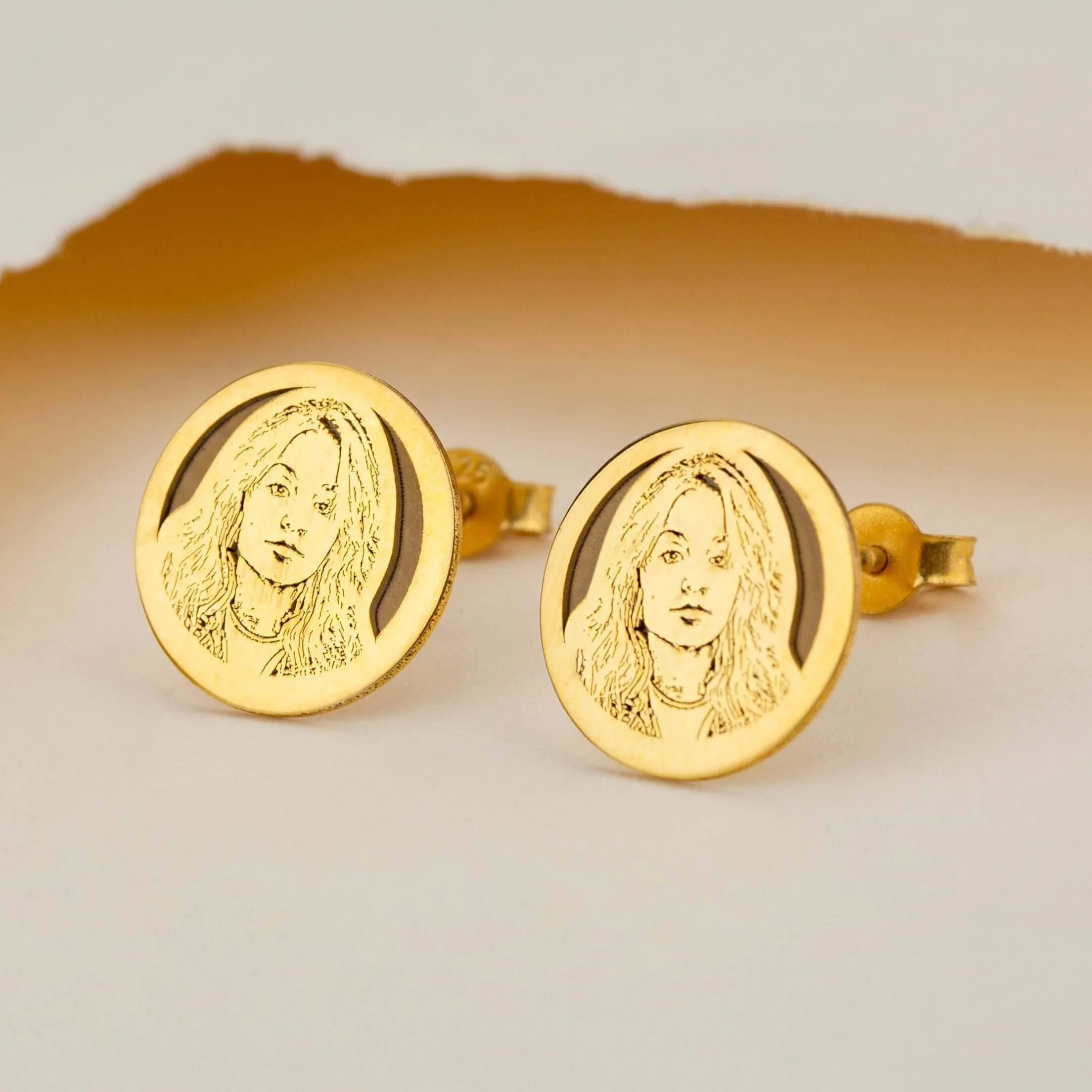 Photo Engraved Stud Earrings - Image 5