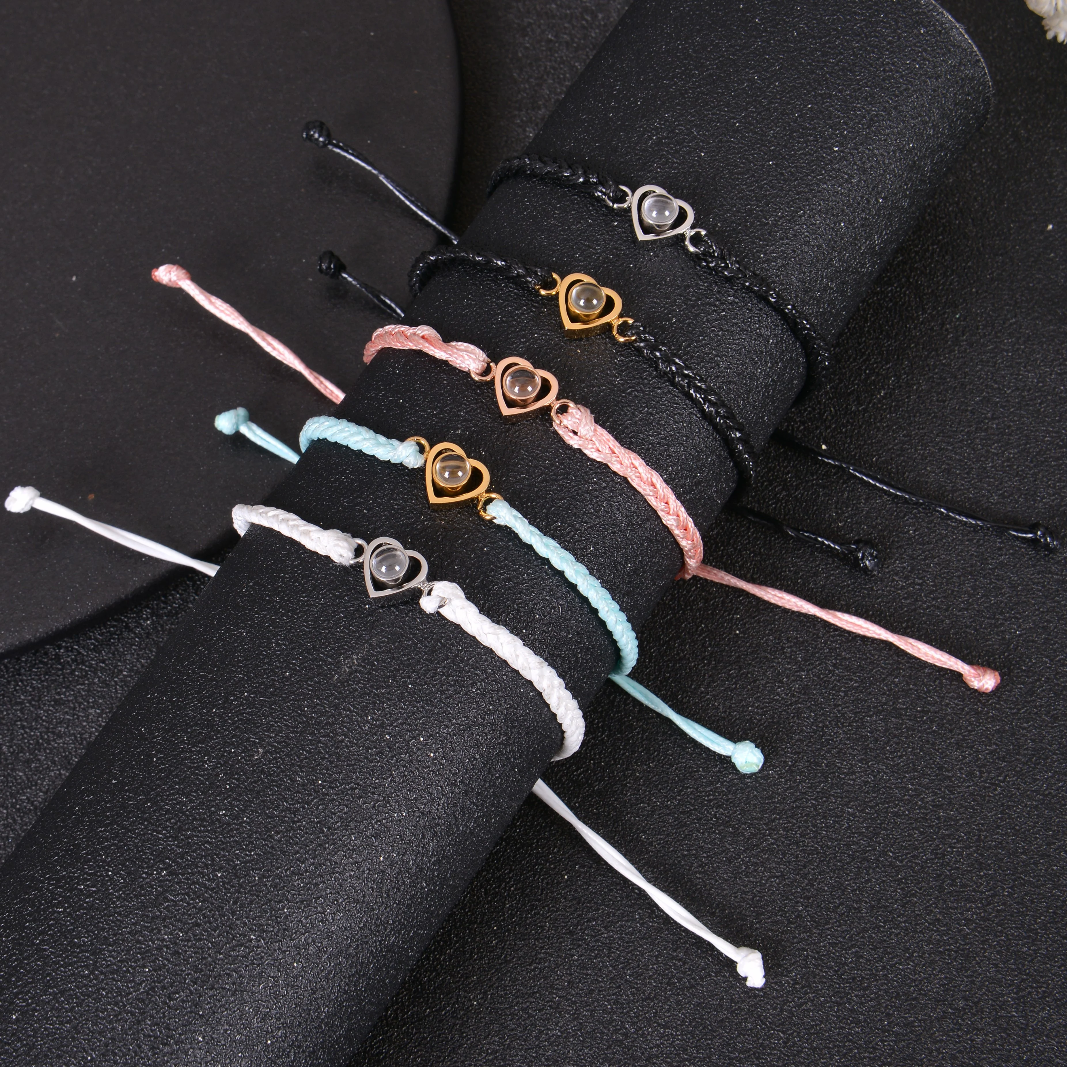 Photo Projection Heart Bracelet with Fabric Link - Image 7