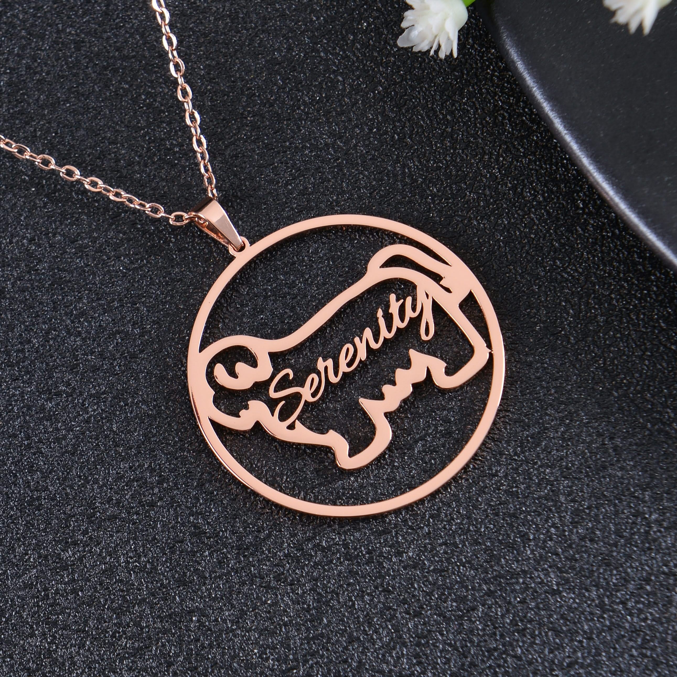 Simple Animal Shaped Necklace with Custom Name - Image 4