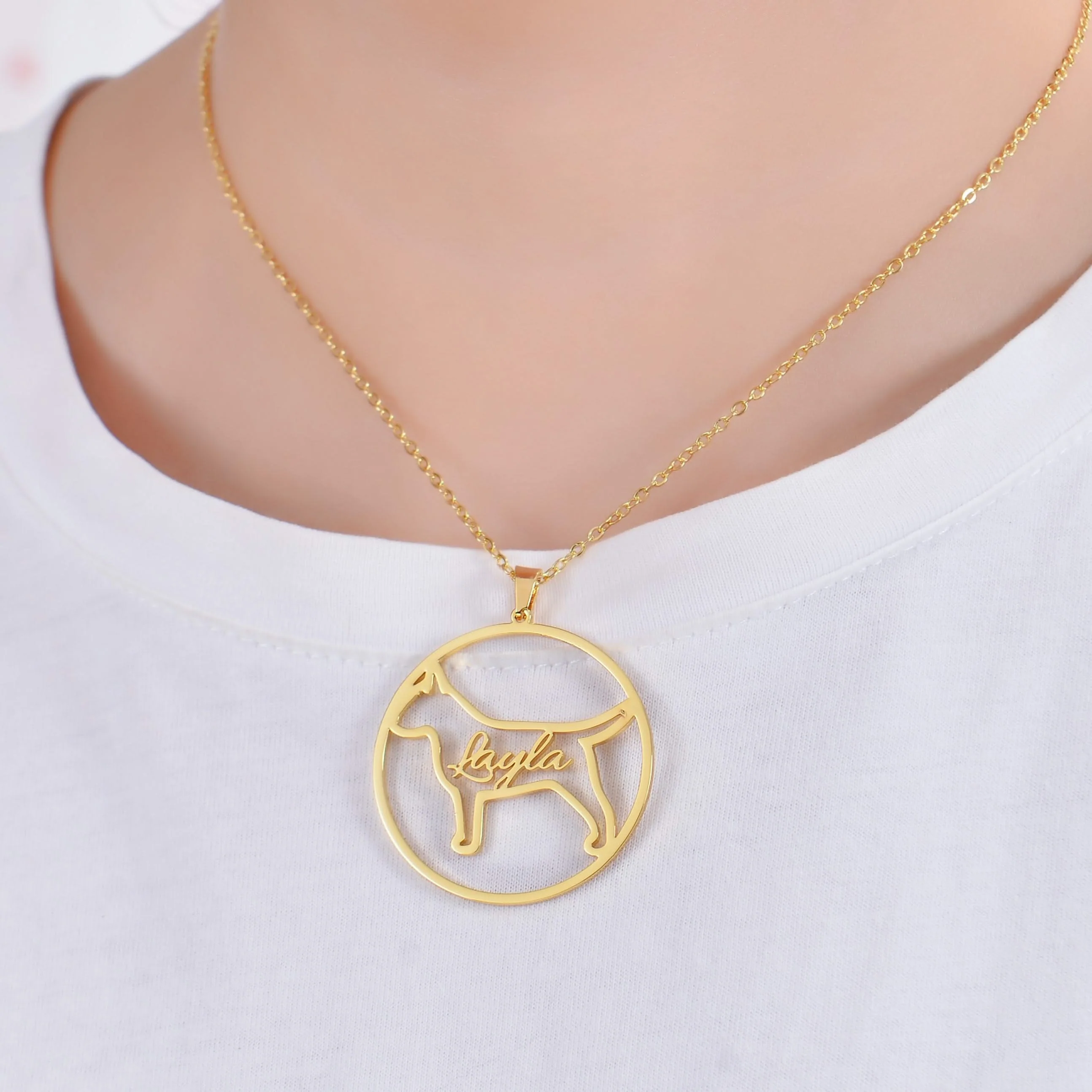 Simple Animal Shaped Necklace with Custom Name - Image 8