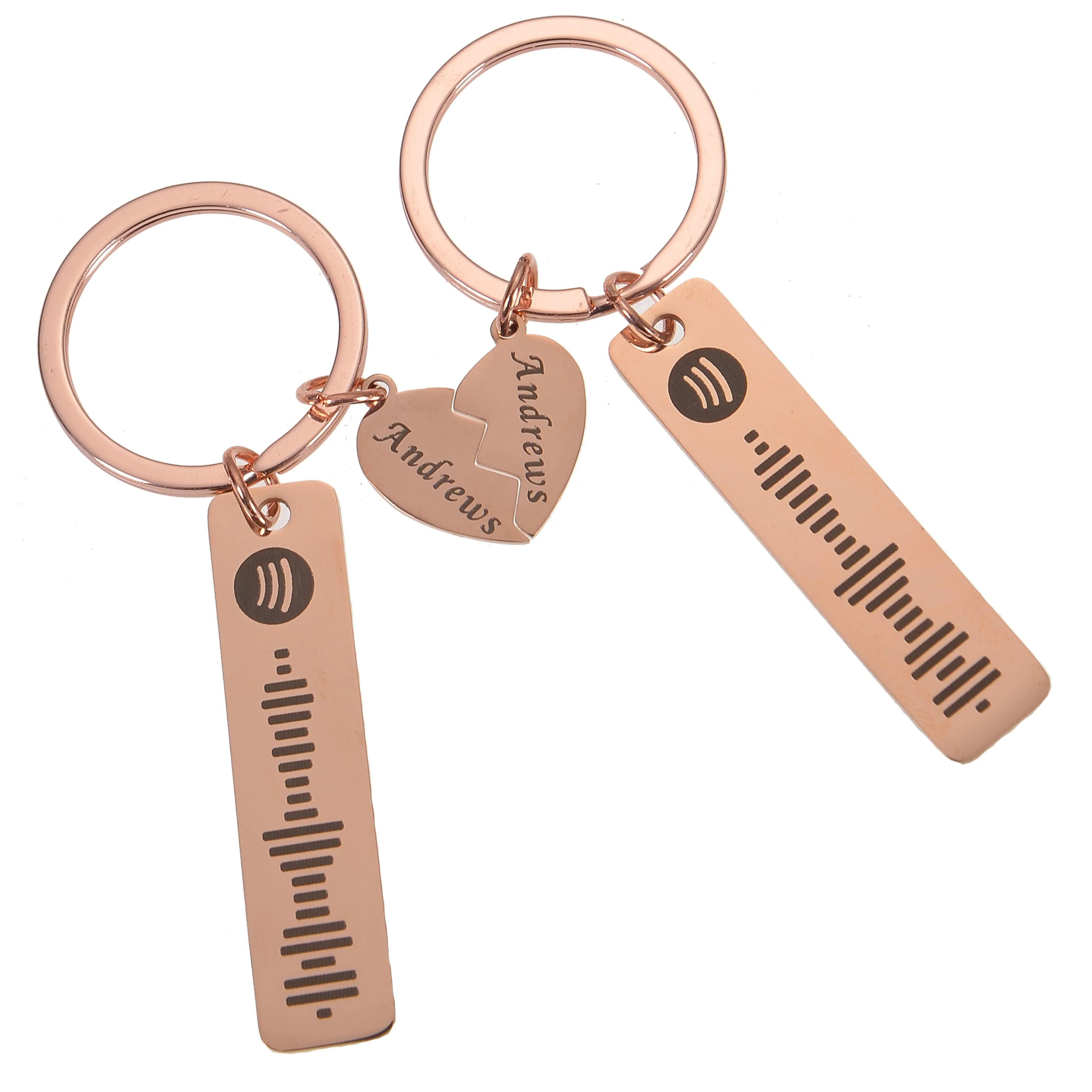 Spotify Heart Keychain with Name Engraved - Image 3