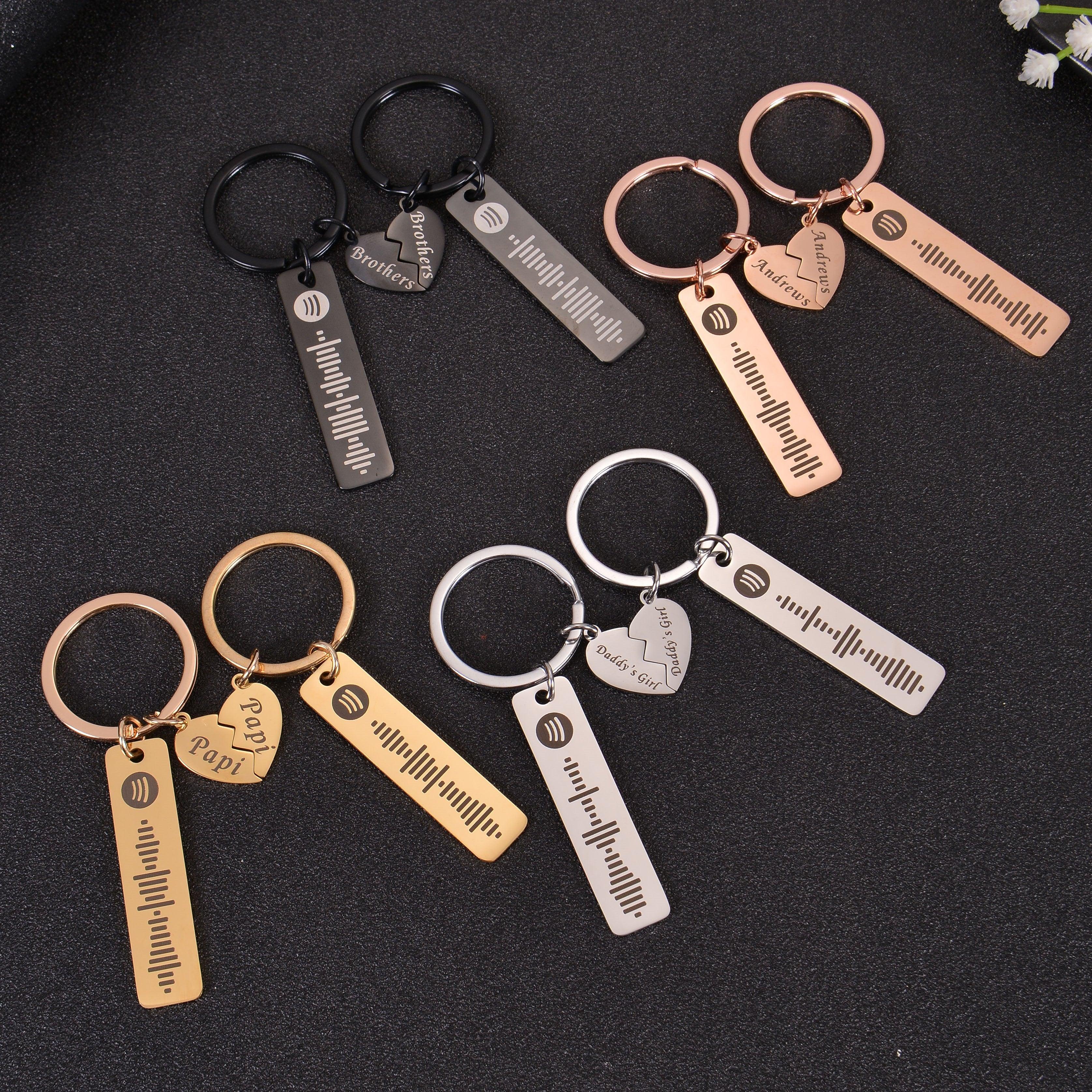Spotify Heart Keychain with Name Engraved - Image 5