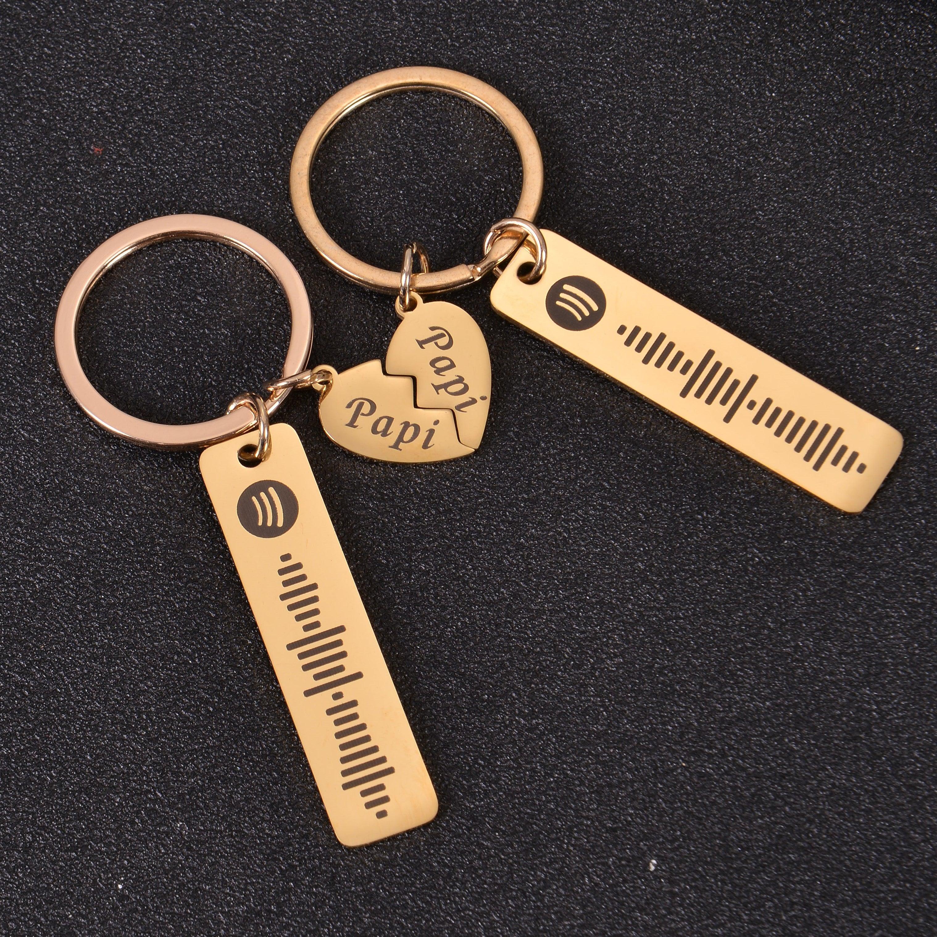 Spotify Heart Keychain with Name Engraved - Image 8