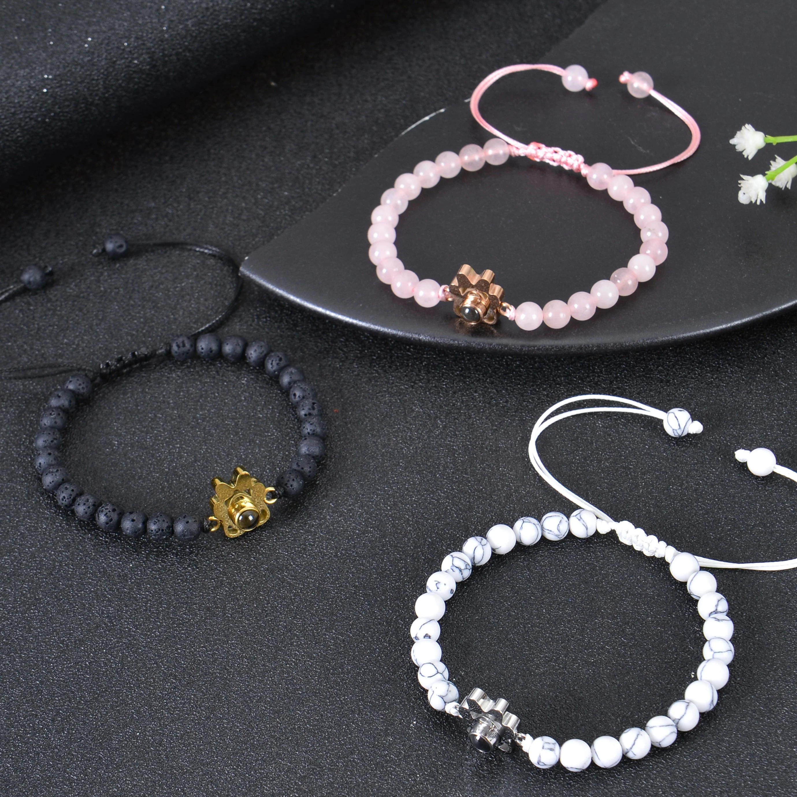 Unisex Paw Photo Projection Bead Bracelets - Image 3