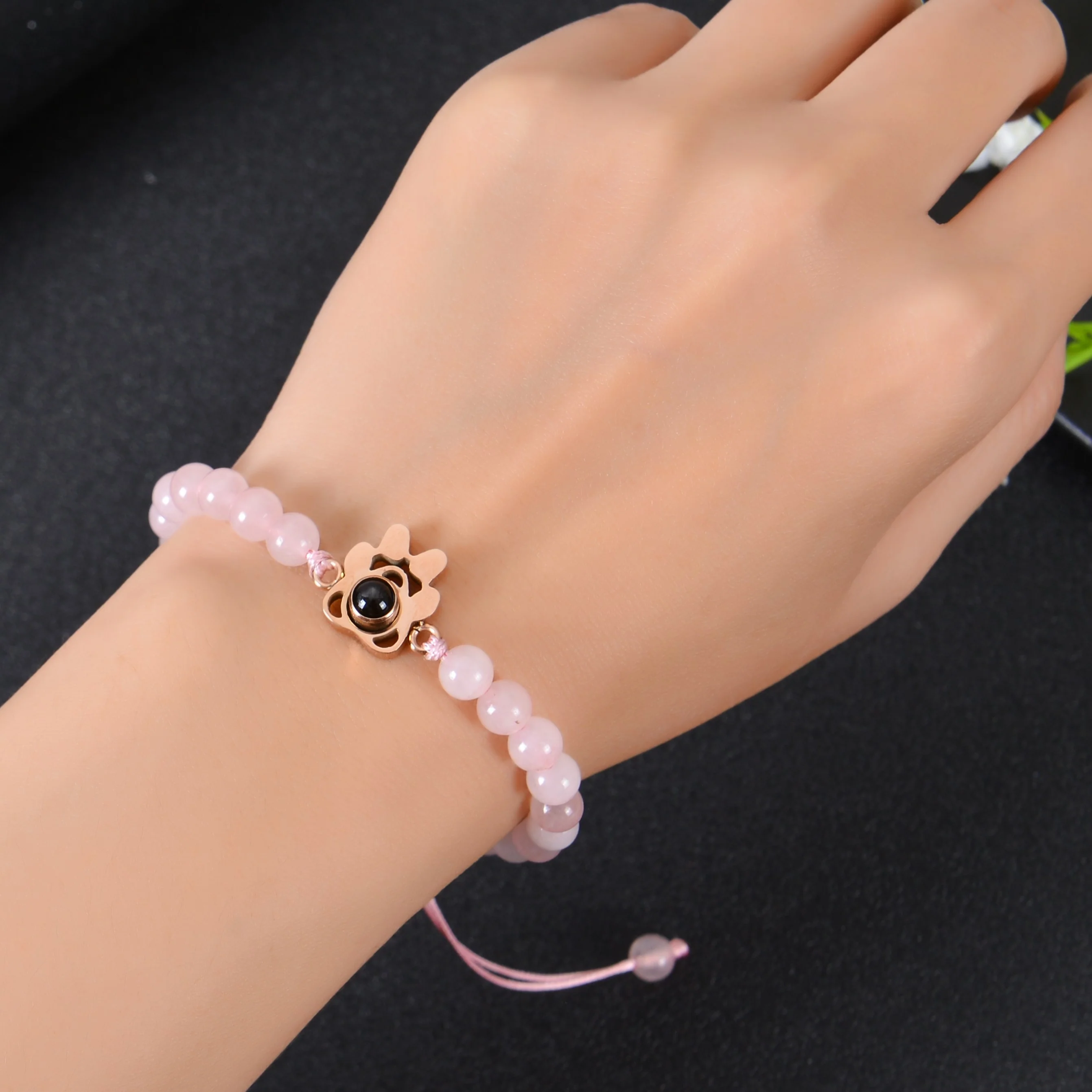Unisex Paw Photo Projection Bead Bracelets - Image 7