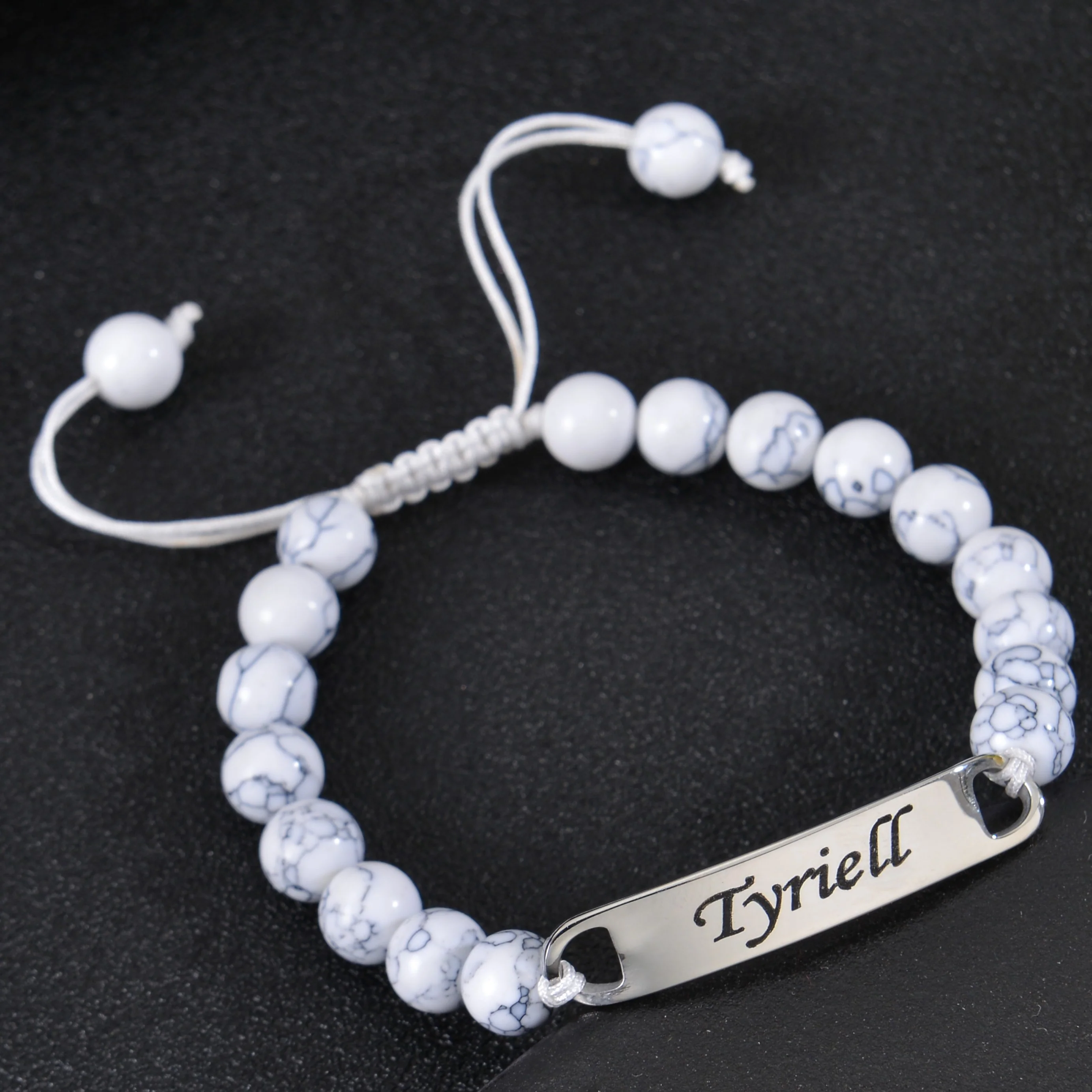 Unisex Personalized Nameplate Bead Bracelet - Image 4