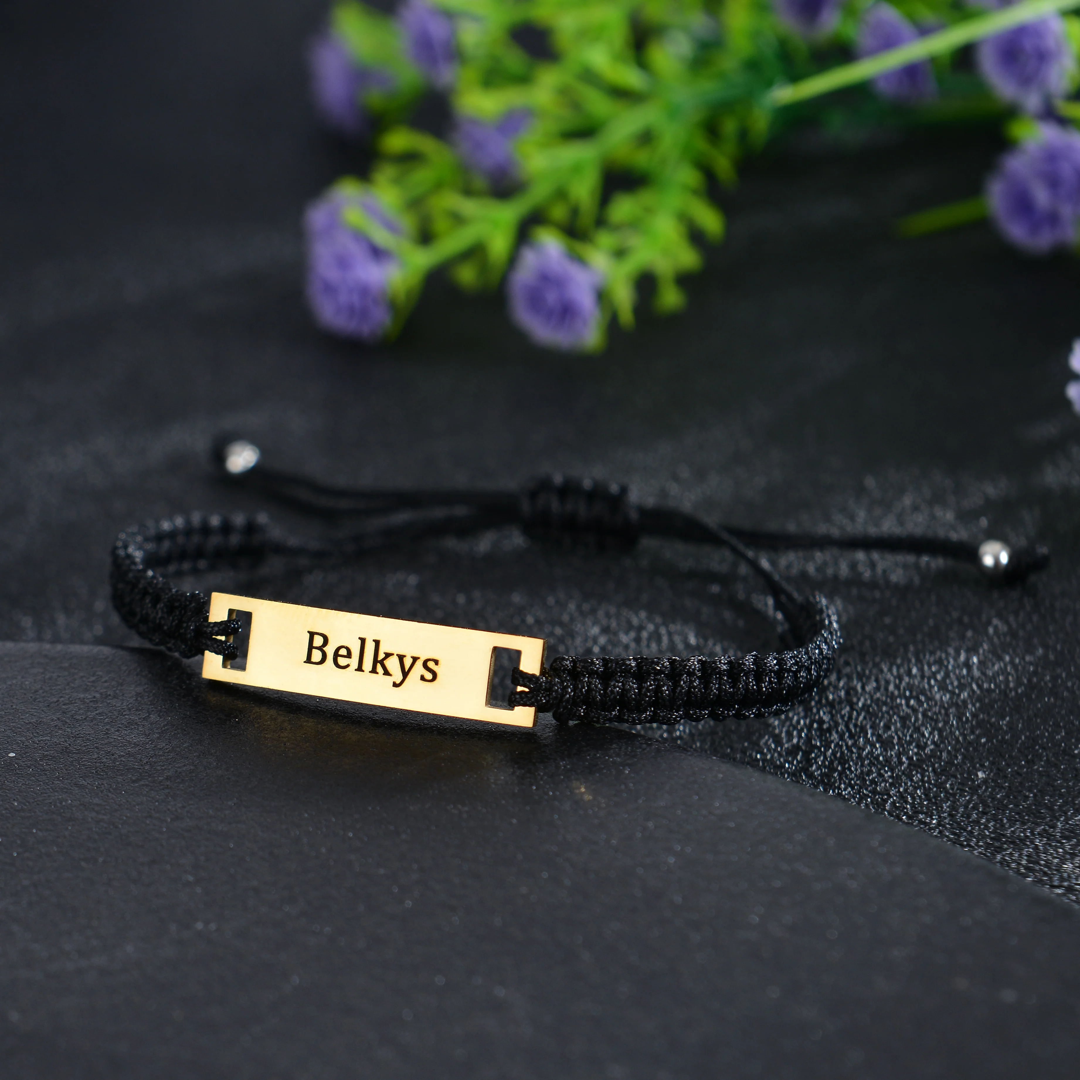 Unisex Personalized Nameplate Rope Bracelet - Image 10