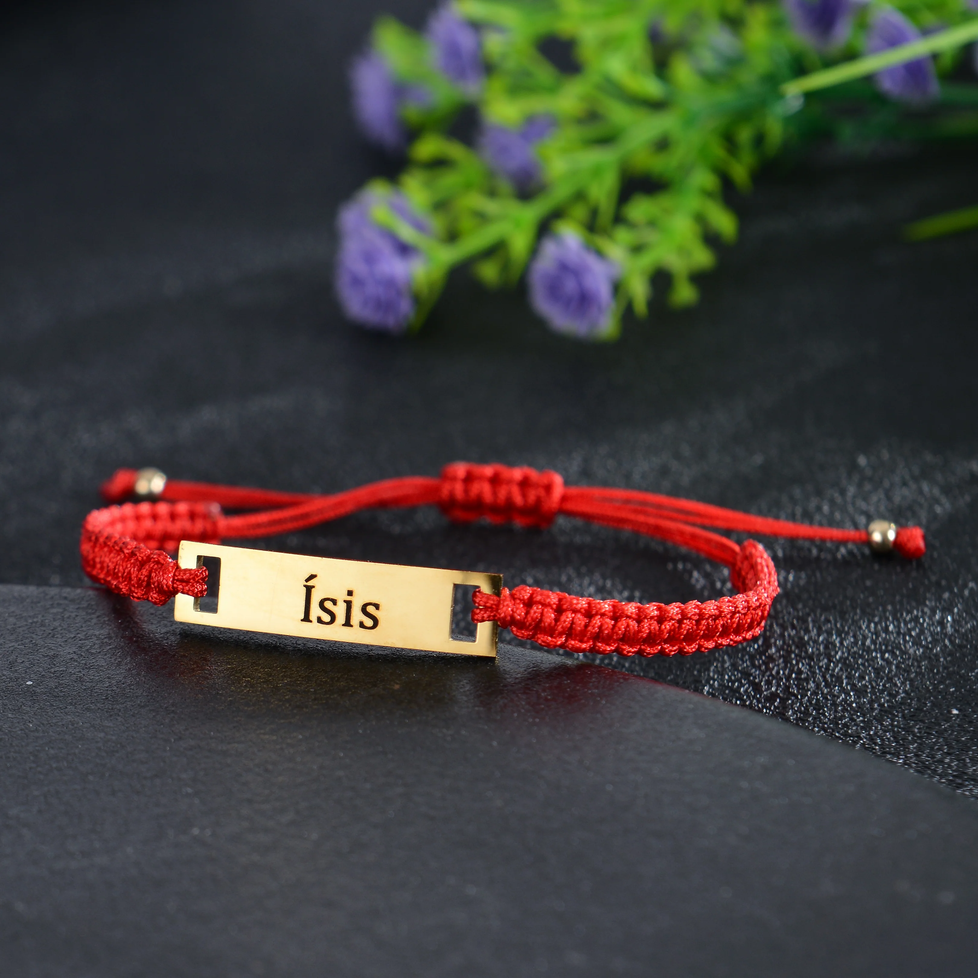 Unisex Personalized Nameplate Rope Bracelet - Image 7