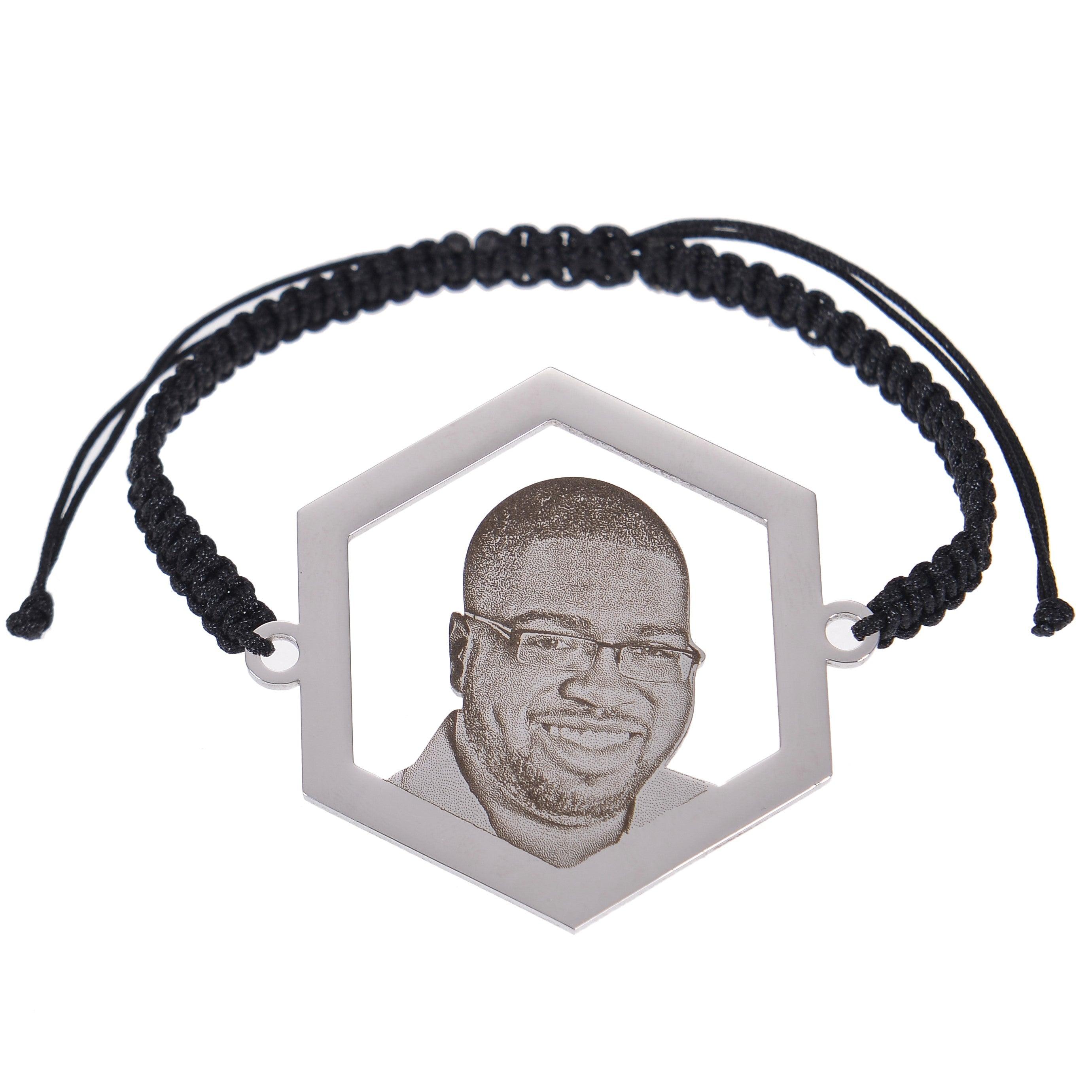 Unisex Photo Bracelets Hexagon Chain Link - Image 4