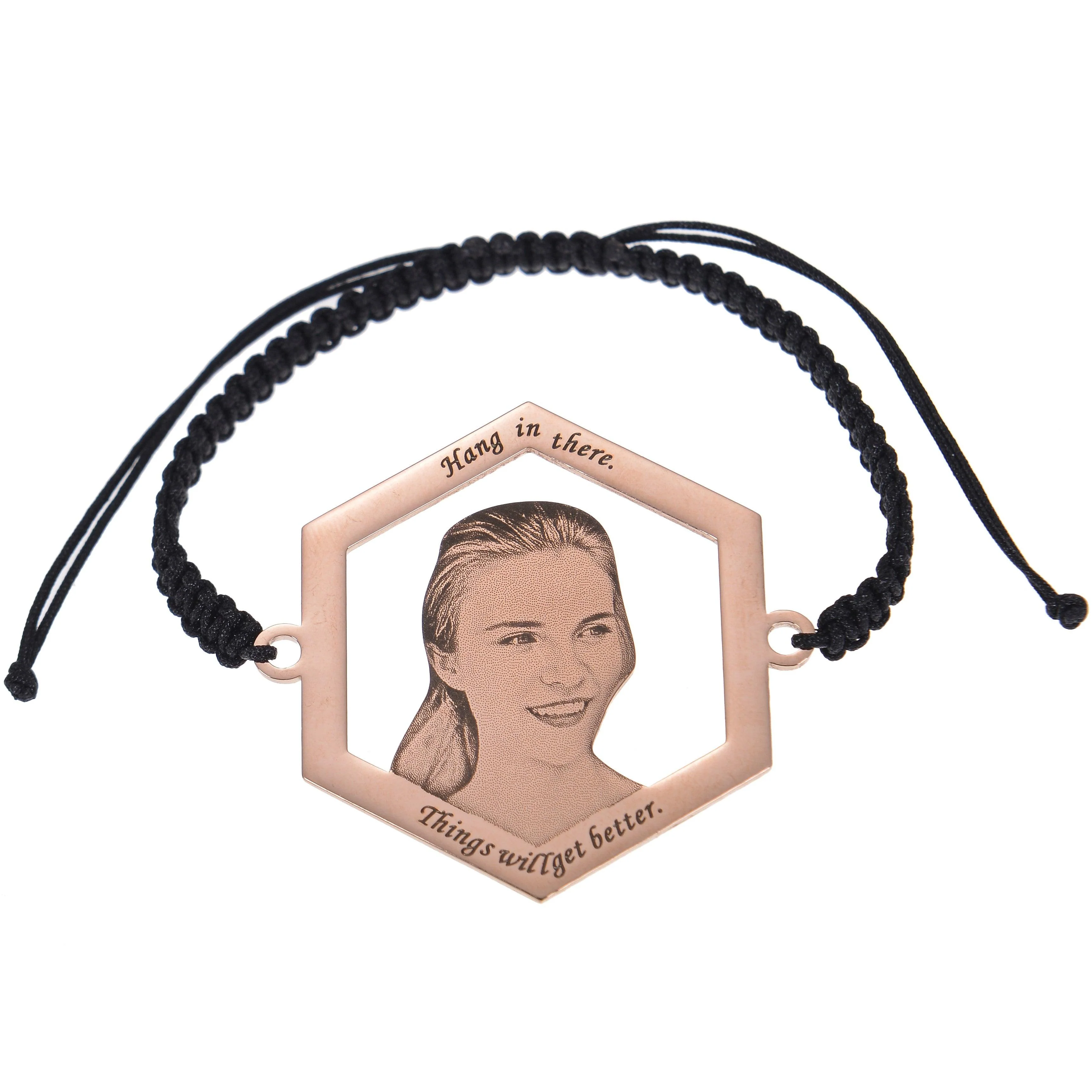 Unisex Photo Bracelets Hexagon Chain Link - Image 6
